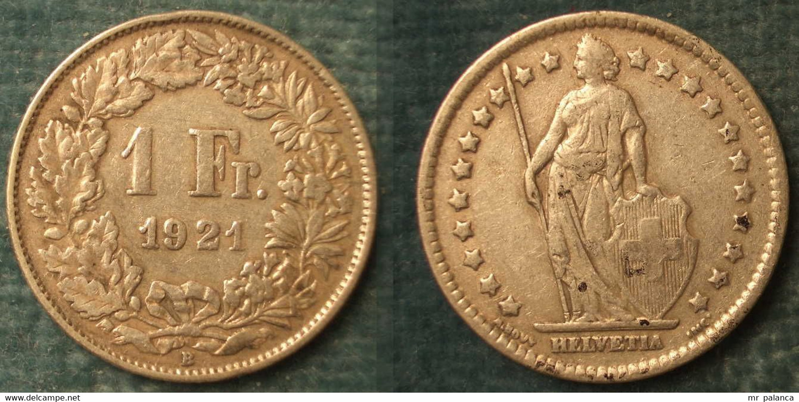 M_p> Svizzera 1 Franco 1921 In Argento, 5,0 Grammi Titolo 835/oo - 1 Franc