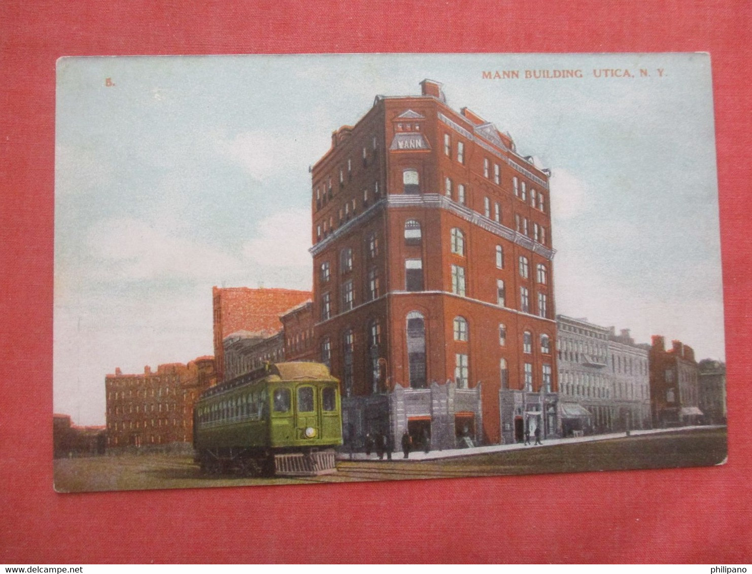 Trolley By Mann Building  > Utica   New York >      Ref 4906 - Utica