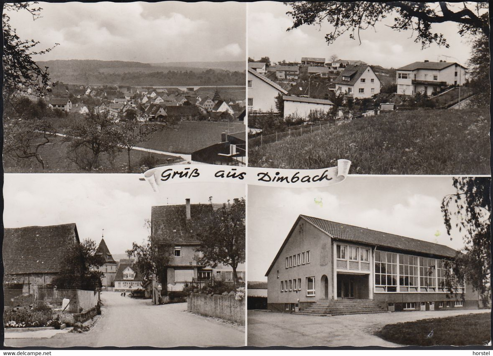 D-74626 Bretzfeld, Dimbach Kreis Öhringen - Alte Ortsansichten - Schule - Oehringen