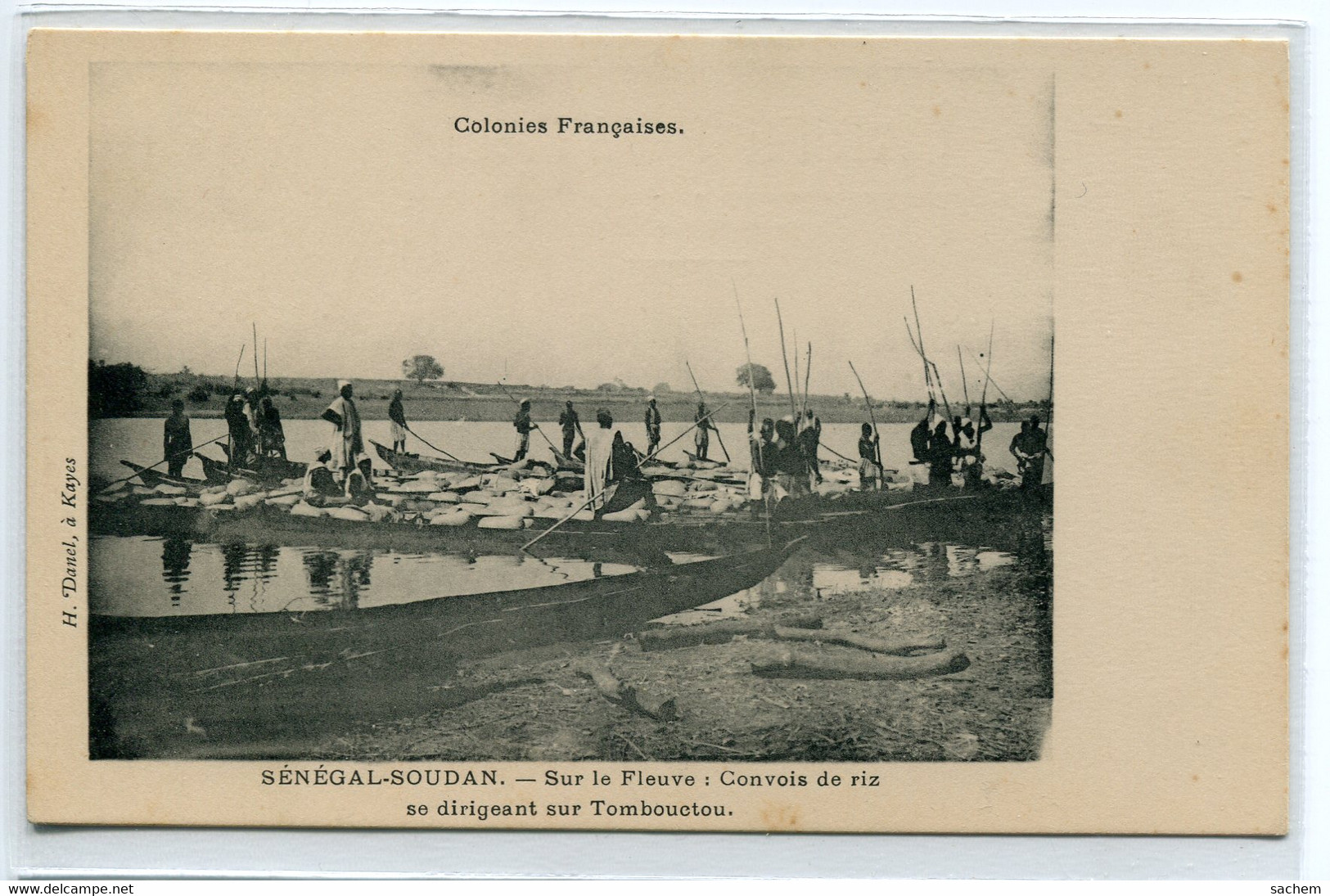 MALI   Fleuve Convoi De Riz Transport Barques Vers Tombouctou SENEGAL SOUDAN Editeur  H Danel à Kayes 1910 D24 2018 - Mali