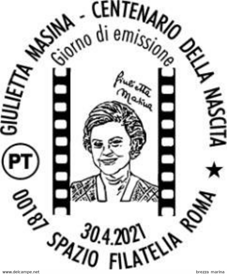 Nuovo - MNH - ITALIA - 2021 - 100 Anni Della Nascita Di Giulietta Masina - Ritratto - B - Alfanumerico - 2021-...: Nieuw/plakker