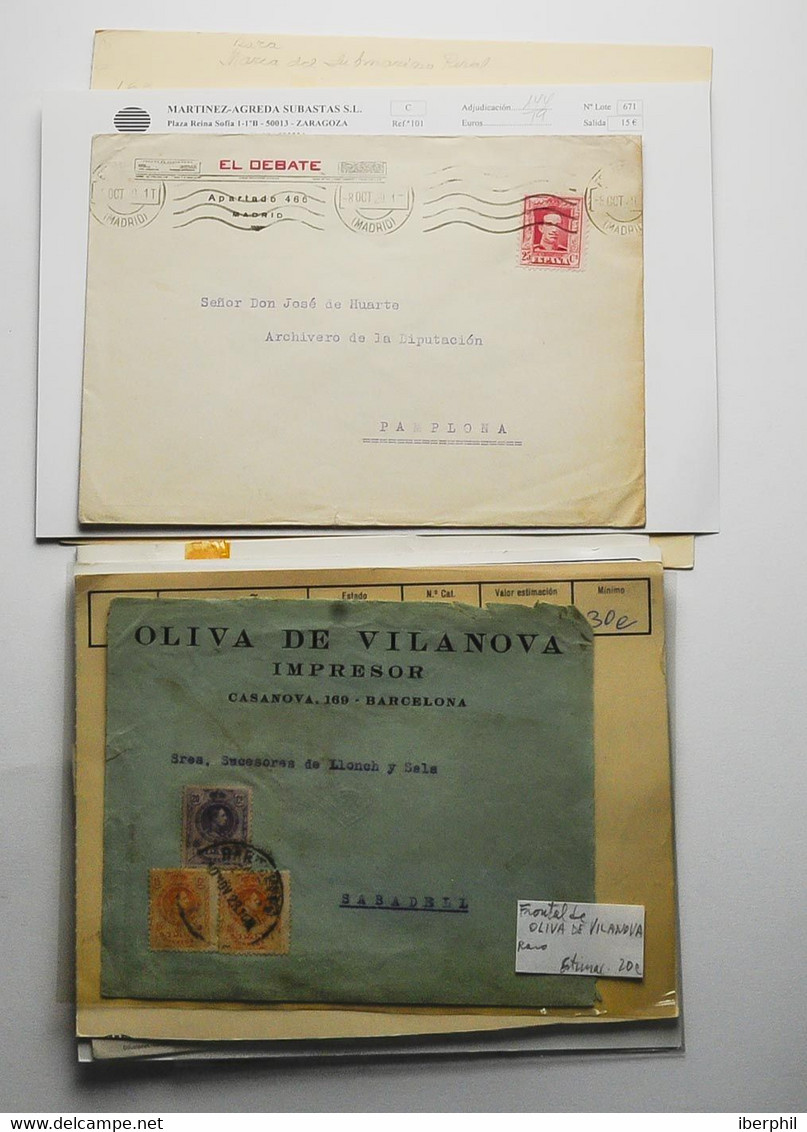 Lotes Y Colecciones.España, Historia Postal.  Sobre. (1855ca). Conjunto De Cartas (algún Frontal) Y Tarjetas Circuladas  - Verzamelingen (zonder Album)
