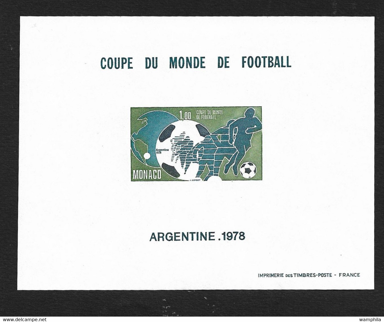 Monaco Bloc Spécial Gommé N°10a** Du Timbre N°1138, Coupe Du Monde Football 1978 En Argentine. Cote 500€ - Variedades Y Curiosidades