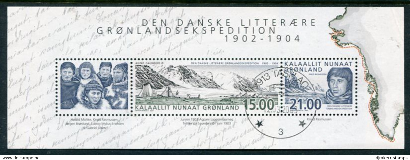 GREENLAND 2003  Expeditions II:  Danish Literary Expedition Block Used.  Michel Block 25 - Blocchi