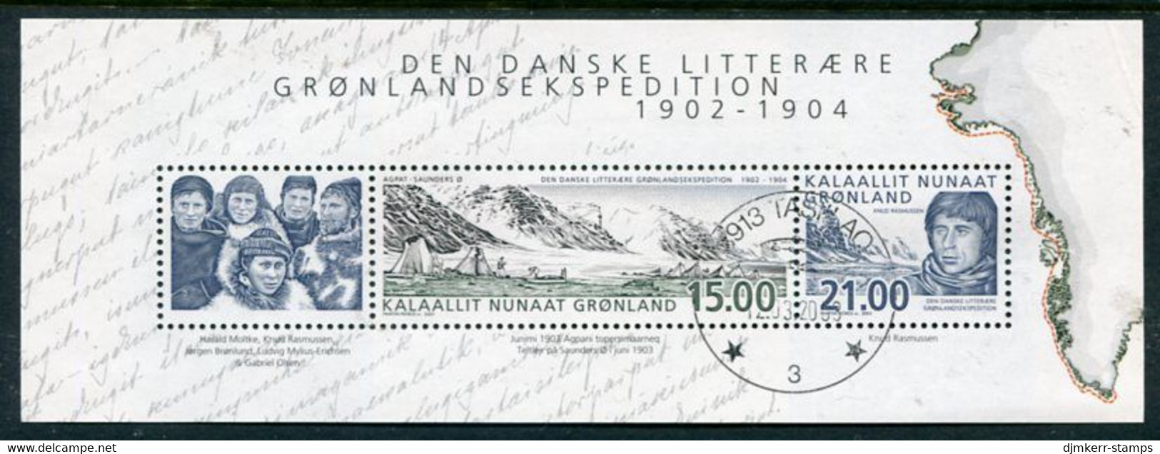 GREENLAND 2003  Expeditions II:  Danish Literary Expedition Block Used.  Michel Block 25 - Oblitérés