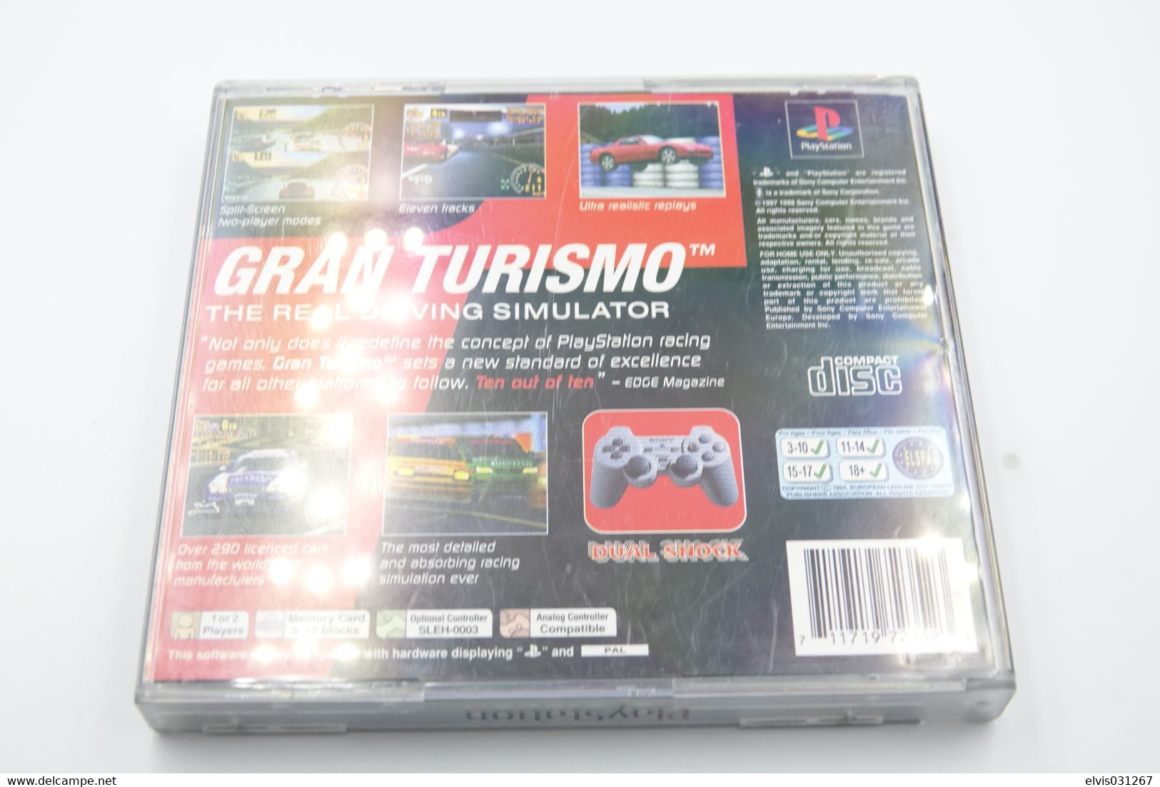 SONY PLAYSTATION ONE PS1 : GRAN TURISMO 1 THE REAL DRIVING SIMULATOR - Playstation