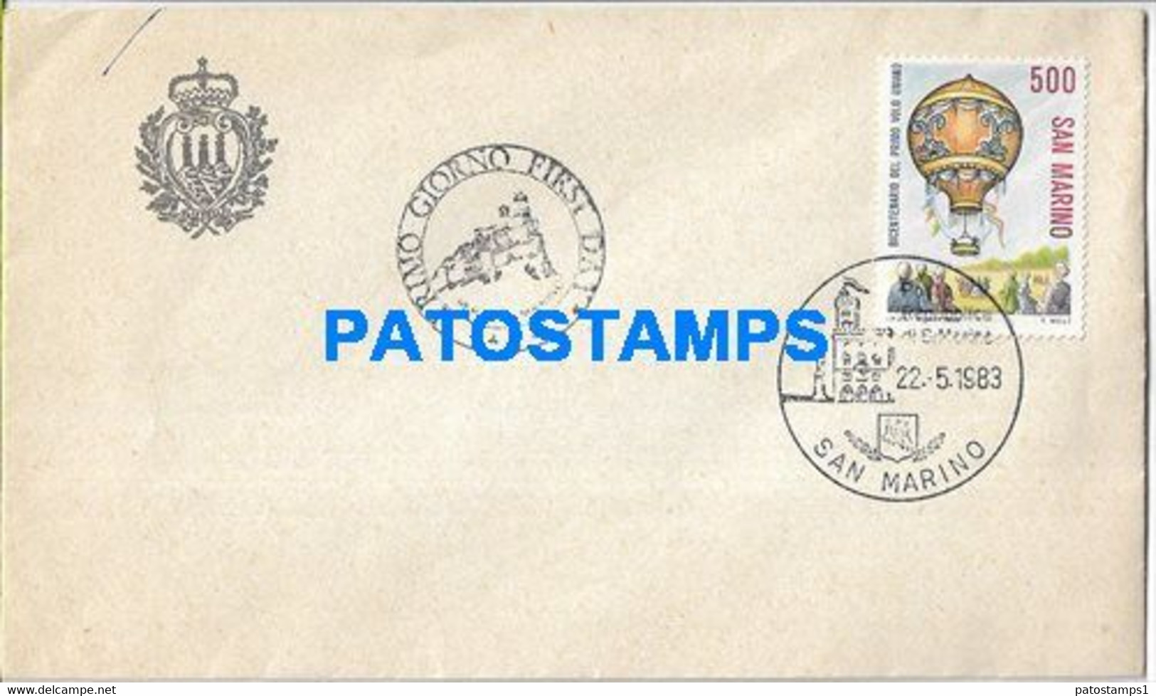 159778 SAN MARINO COVER CANCEL YEAR 1983 STAMP BALLOON AEROSTATIC NO POSTAL POSTCARD - Brieven En Documenten