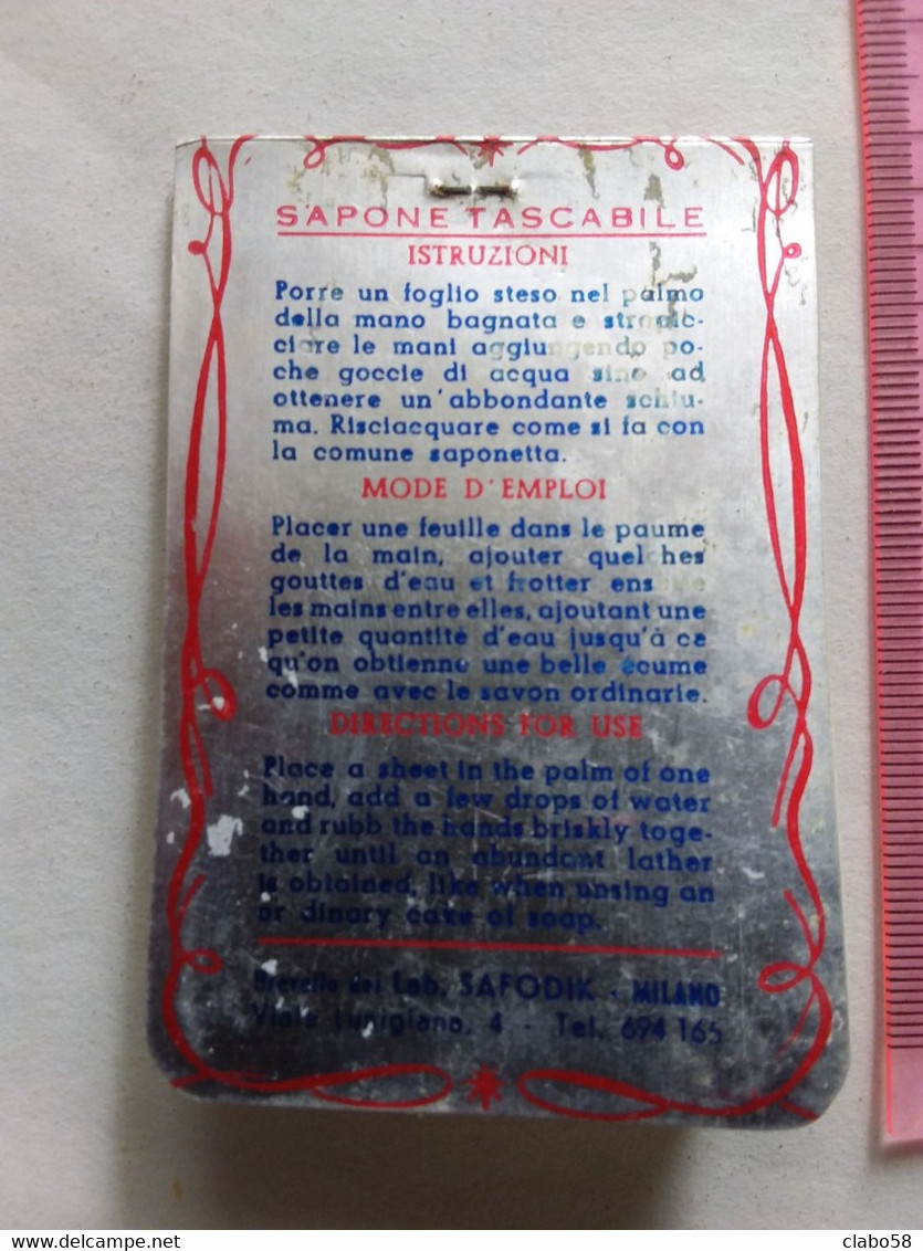 1954 HUILE RENAULT MARKSEM  SAPONE TASCABILE SAFODIK IN FOGLI, DA VIAGGIO, PER PUBBLICITA' - Accessoires