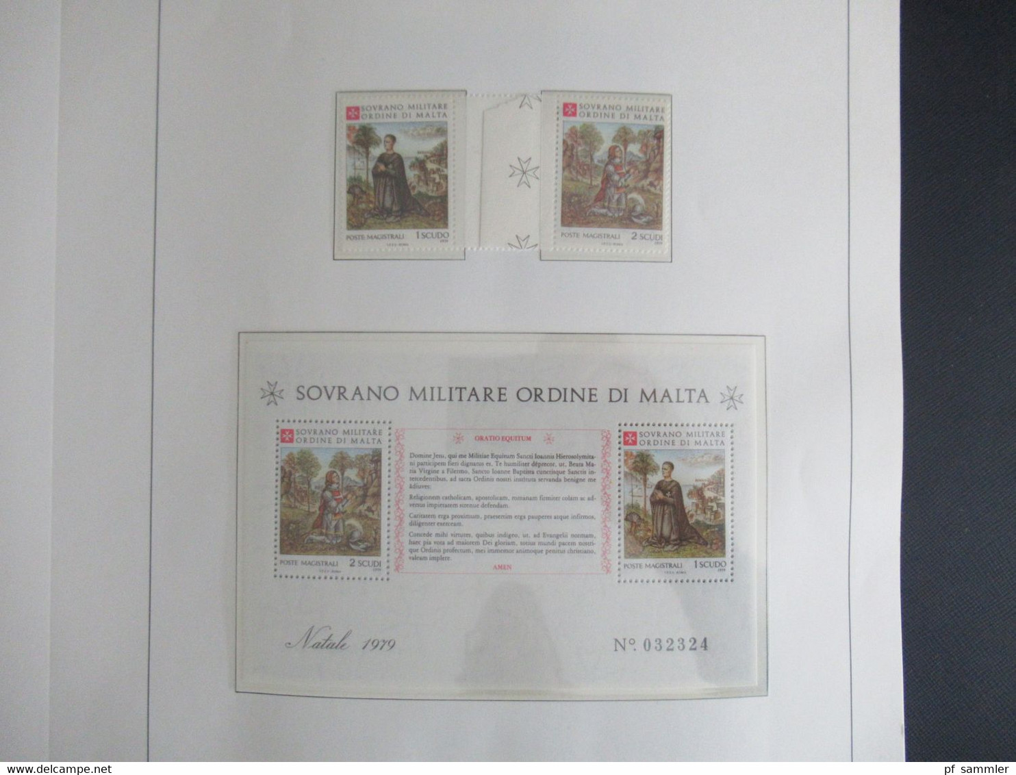 Sammlung Krüger VD Album Der Malteser Orden 1975 - 81 Mit Portomarken Doppelt Geführt Sauber ** Und O. Viele Randstücke - Malta (Orde Van)