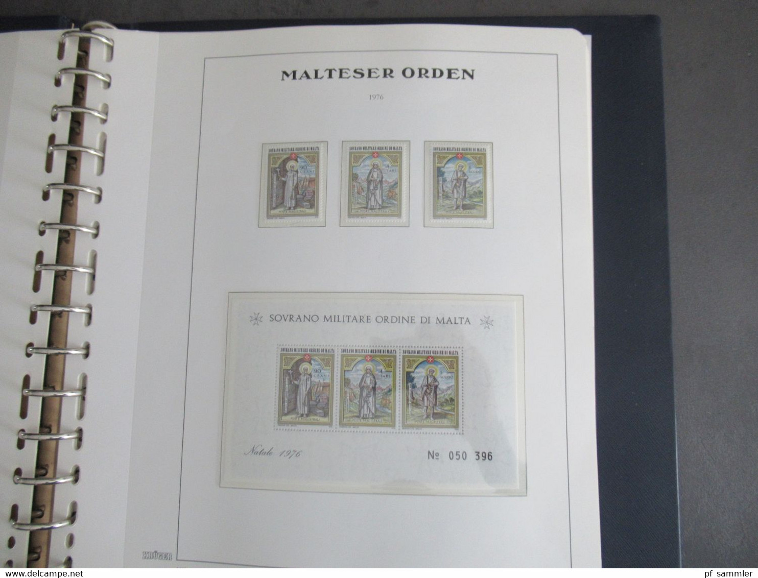 Sammlung Krüger VD Album Der Malteser Orden 1975 - 81 Mit Portomarken Doppelt Geführt Sauber ** Und O. Viele Randstücke - Malta (Orde Van)