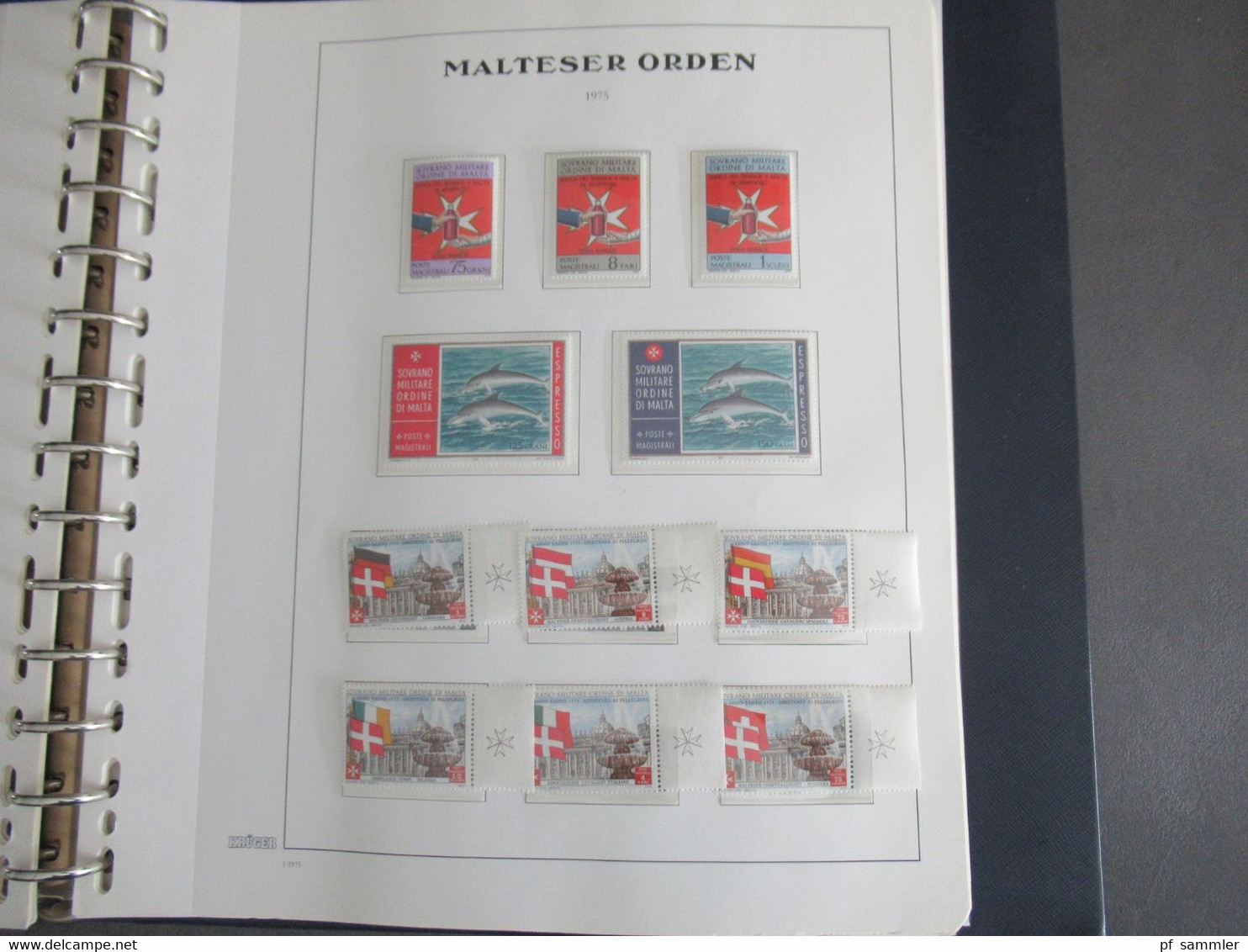 Sammlung Krüger VD Album Der Malteser Orden 1975 - 81 mit Portomarken doppelt geführt sauber ** und o. Viele Randstücke