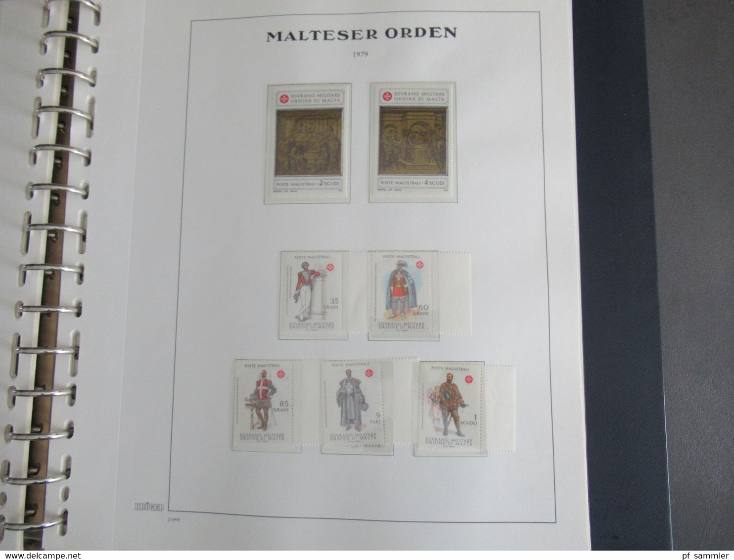 Sammlung Krüger VD Album Der Malteser Orden 1975 - 81 mit Portomarken doppelt geführt sauber ** und o. Viele Randstücke