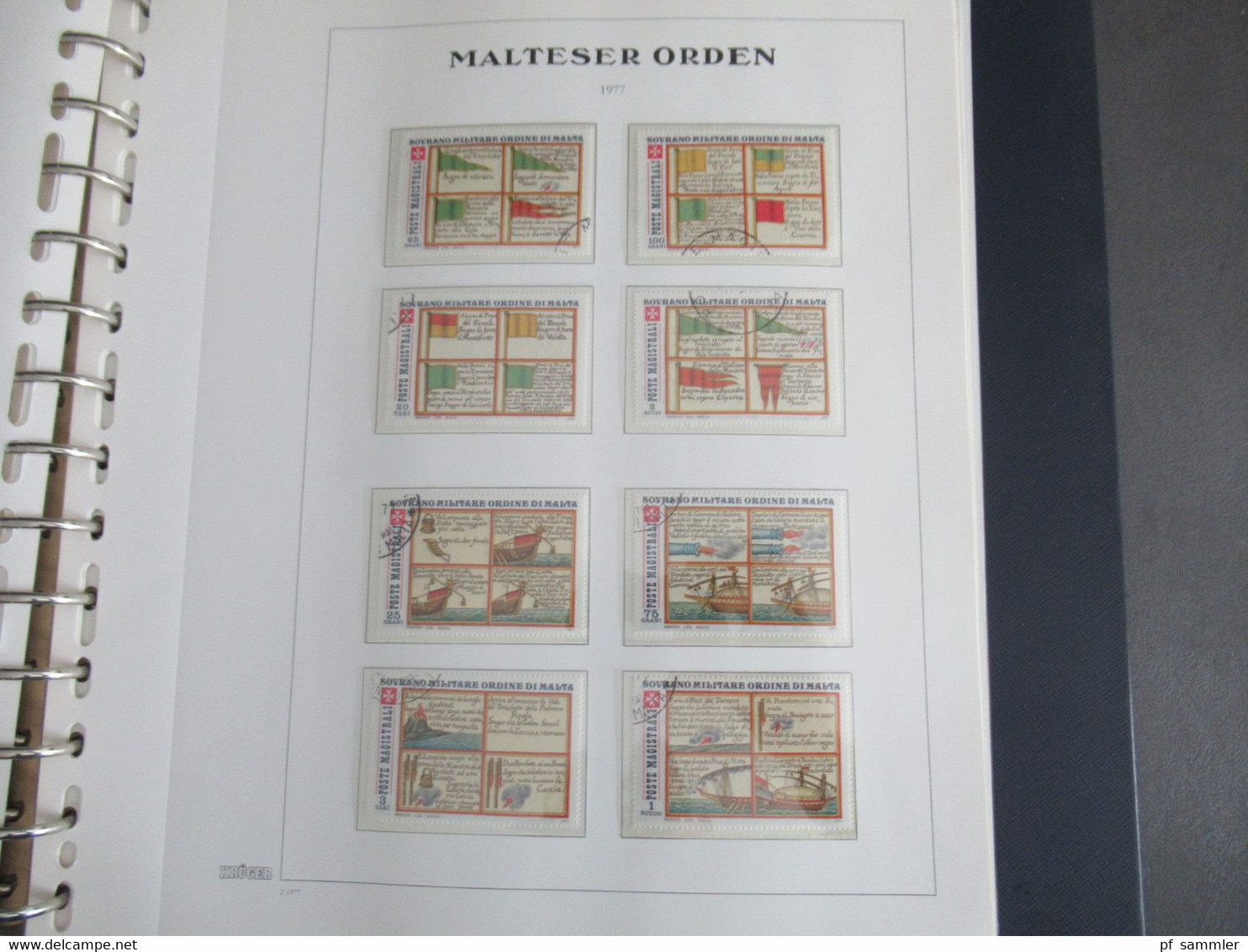 Sammlung Krüger VD Album Der Malteser Orden 1975 - 81 mit Portomarken doppelt geführt sauber ** und o. Viele Randstücke