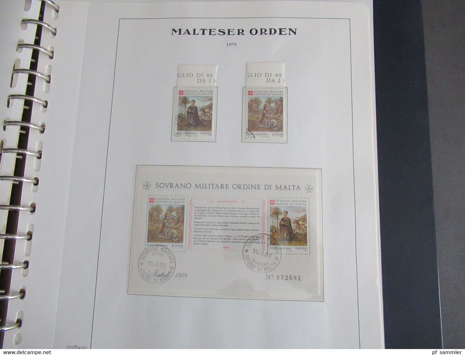 Sammlung Krüger VD Album Der Malteser Orden 1975 - 81 mit Portomarken doppelt geführt sauber ** und o. Viele Randstücke