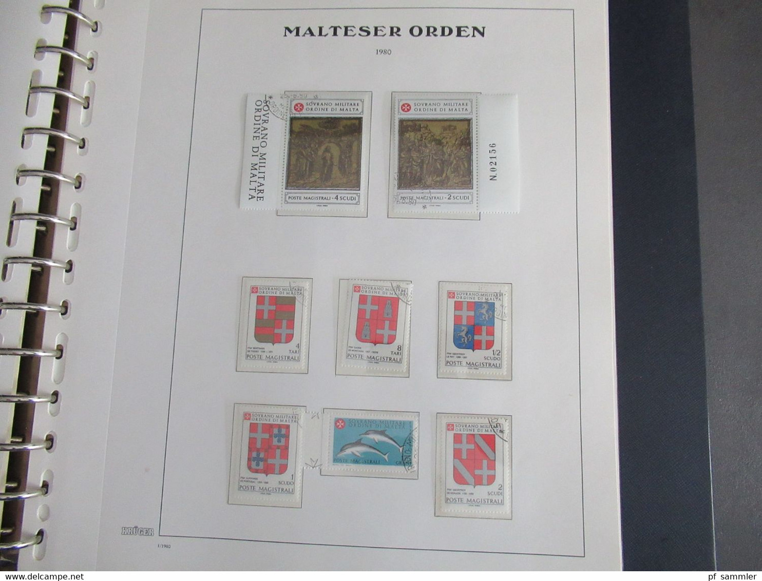 Sammlung Krüger VD Album Der Malteser Orden 1975 - 81 mit Portomarken doppelt geführt sauber ** und o. Viele Randstücke