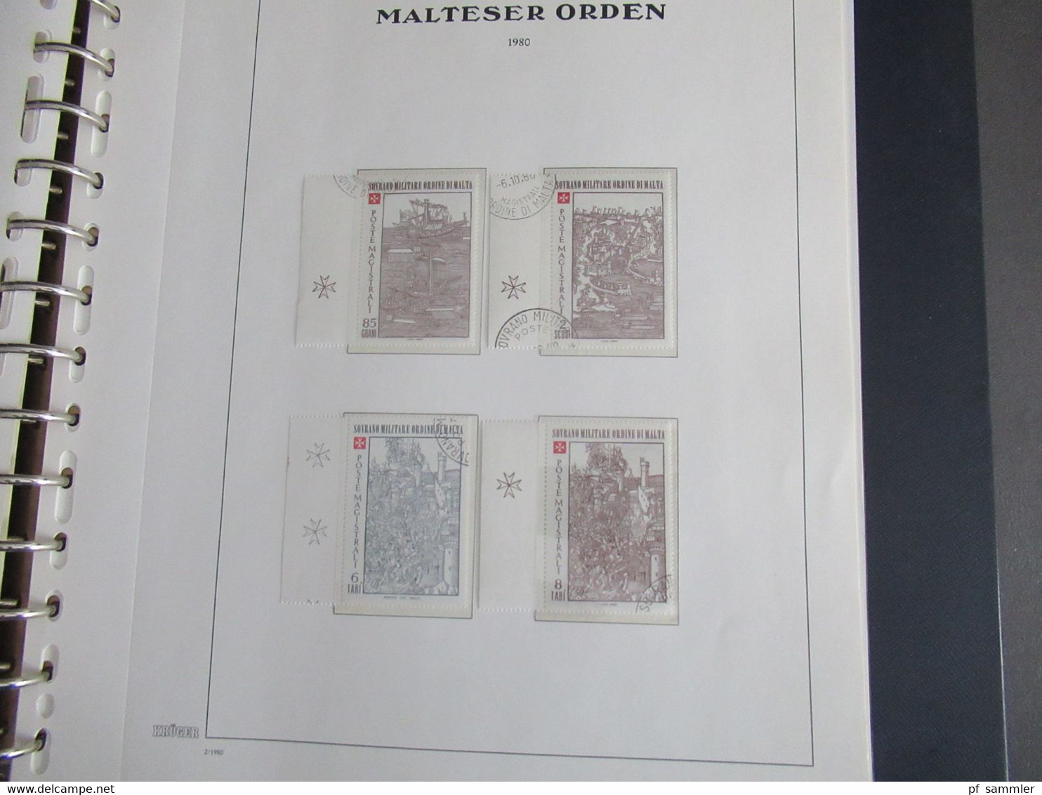 Sammlung Krüger VD Album Der Malteser Orden 1975 - 81 mit Portomarken doppelt geführt sauber ** und o. Viele Randstücke
