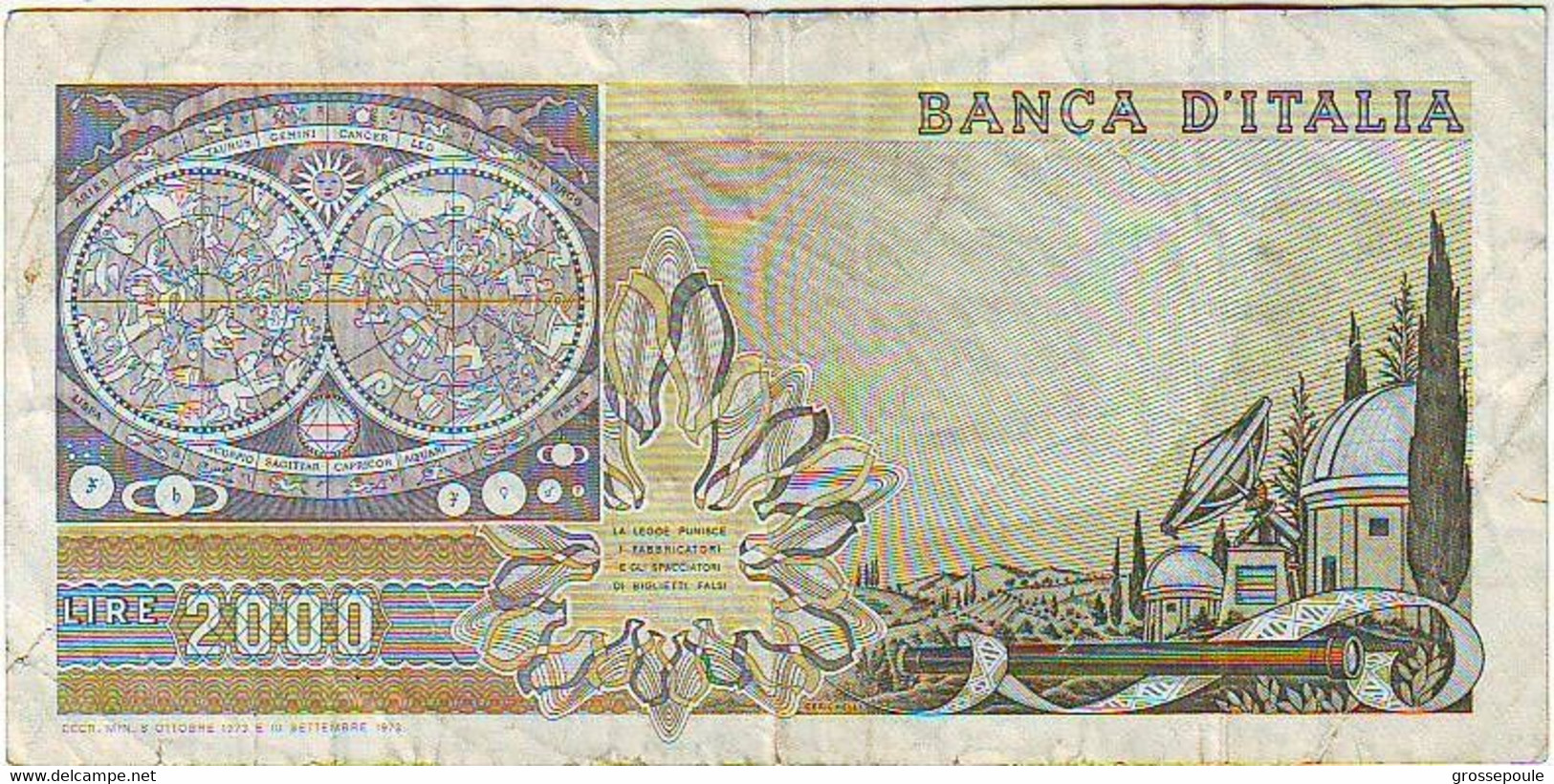 ITALIE - ITALIA - Billet De 2000 Lires - 1973  - état 6,5/10 - 2.000 Lire
