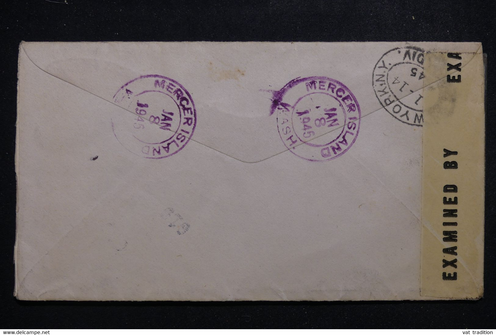 ETATS UNIS - Entier Postal + Compléments En Recommandé De Mercer Island Pour La France En 1945 Avec Contrôle - L 97368 - 1941-60