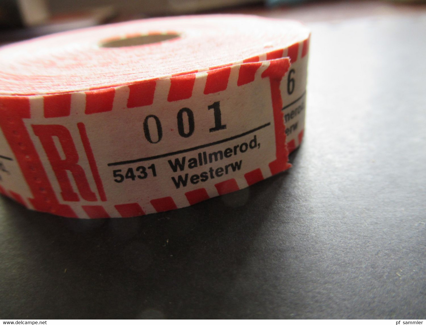 BRD Alte 4 Stellige PLZ 5431 Wallmerod Westerwald R-Zettel Einschreibe Zettel Komplette Rolle Ab Nr. 001 - R- & V- Labels