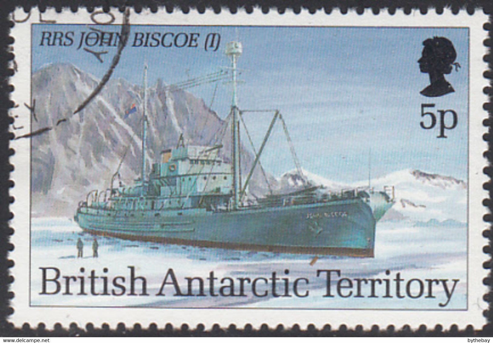 British Antarctic Territory 1993 Used Sc #206 5p RRS John Biscoe I Research Ships - Oblitérés