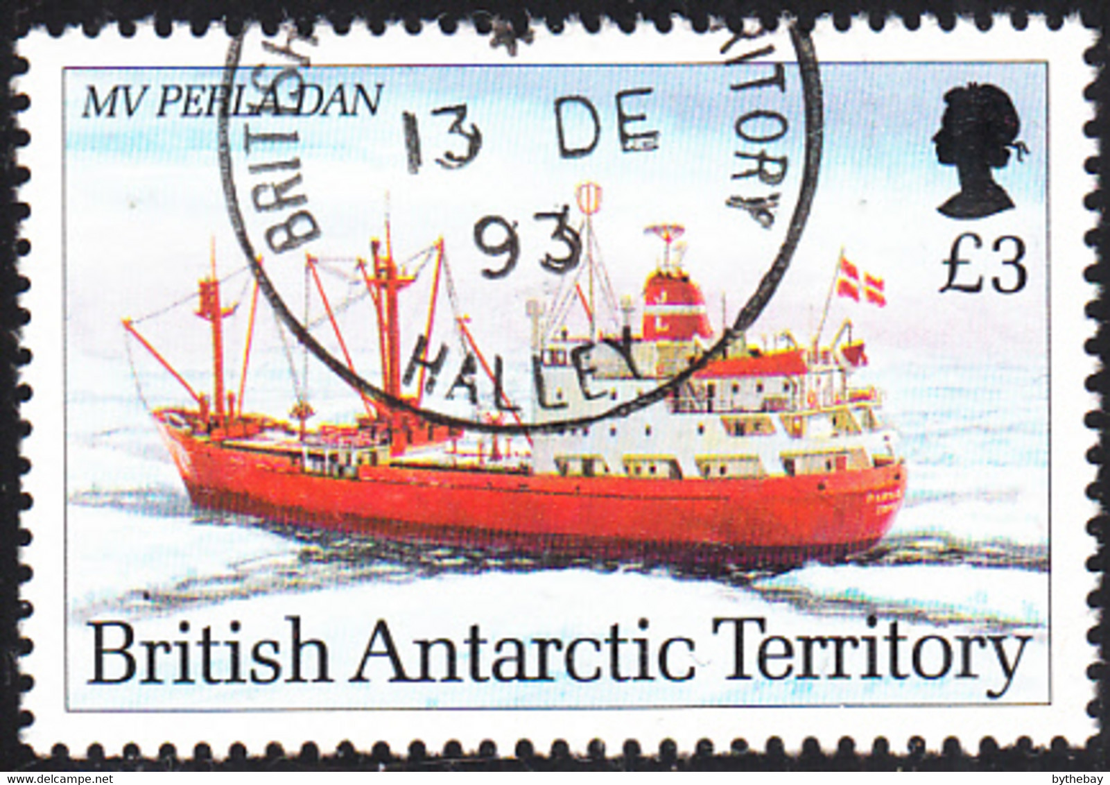 British Antarctic Territory 1993 Used Sc #212 3pd MV Perla Dan Research Ships - Usados