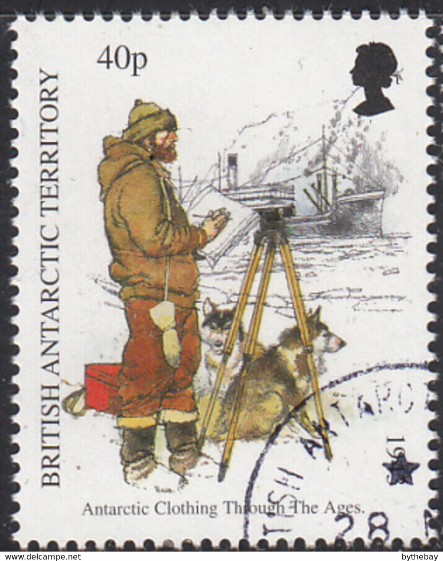 British Antarctic Territory 1998 Used Sc #261 40p Man With Tripod, Ship Antarctic Clothing - Gebruikt