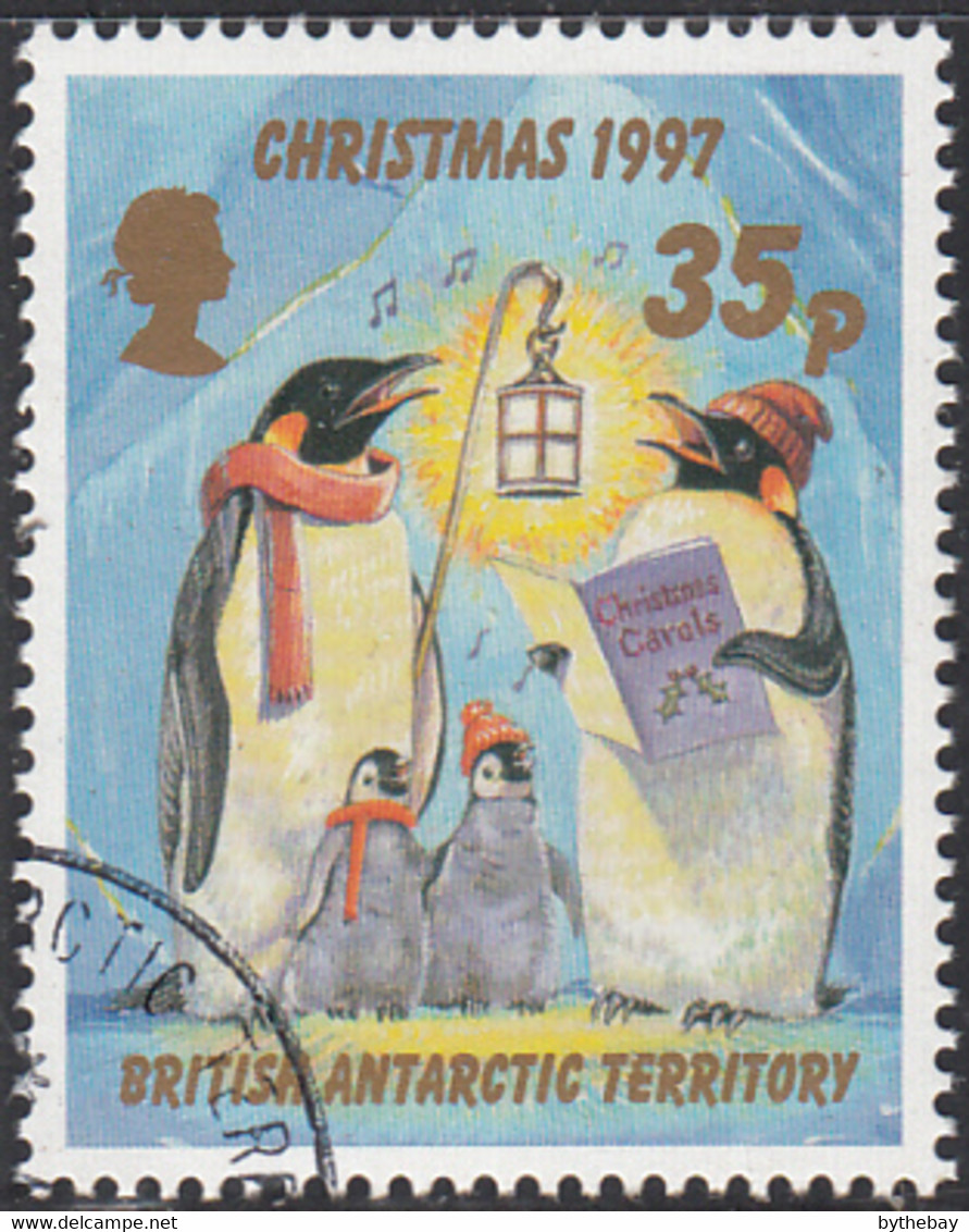 British Antarctic Territory 1997 Used Sc #250 35p Penguins Caroling Christmas - Usados