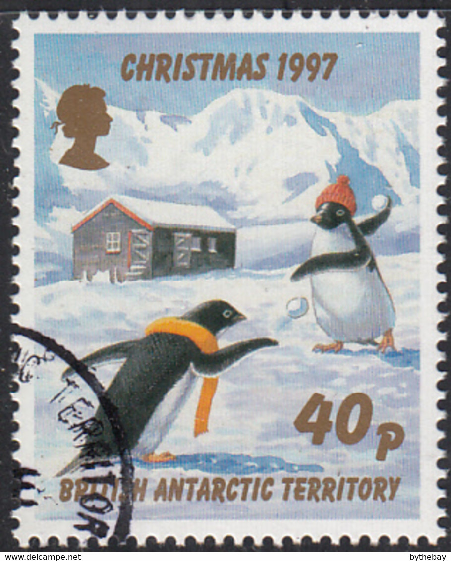 British Antarctic Territory 1997 Used Sc #251 40p Penguins Snowballs Christmas - Usati