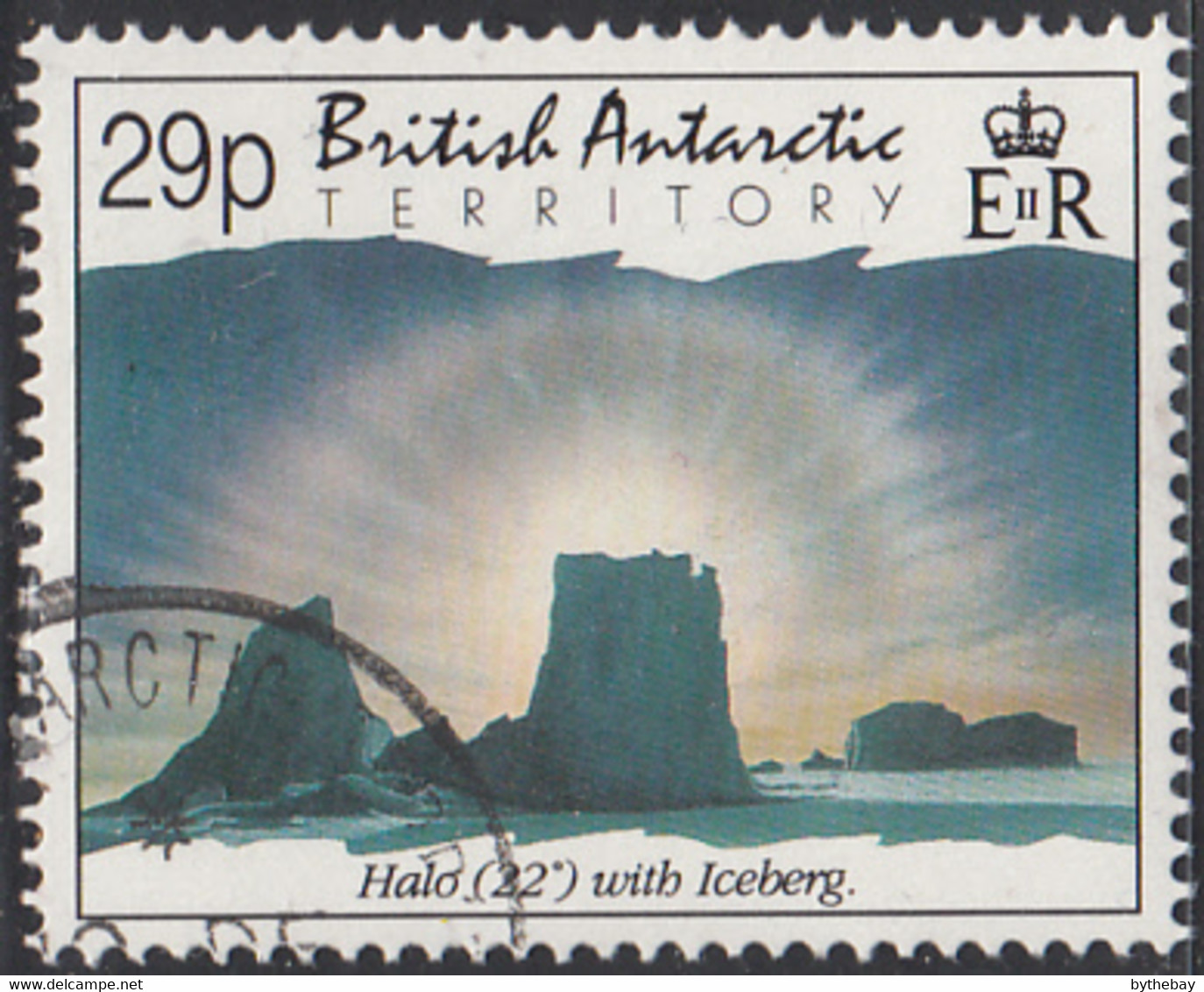 British Antarctic Territory 1992 Used Sc #199 29p Halo With Iceberg - Usados