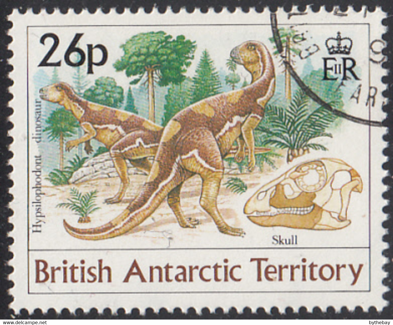 British Antarctic Territory 1991 Used Sc #173 26p Hypsilophodont Dinosaur - Gebraucht