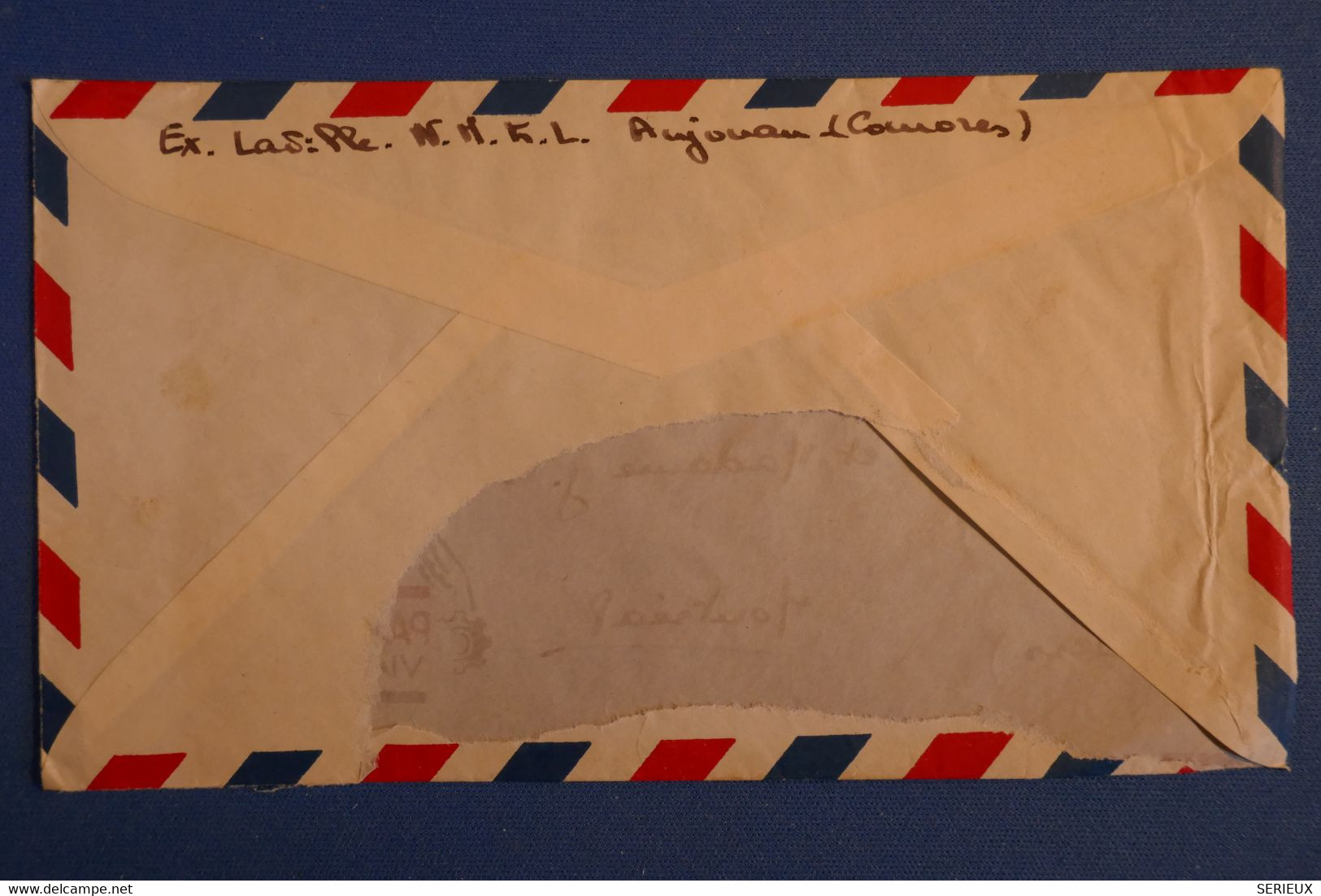 S1 COMORES BELLE LETTRE 1952 PAR AVION PETIT BUREAU MUTSAMUDU AUJOUAN POUR MONTREAL + PAIRE DE N°6 + AFFRANCH PLAISANT - Lettres & Documents