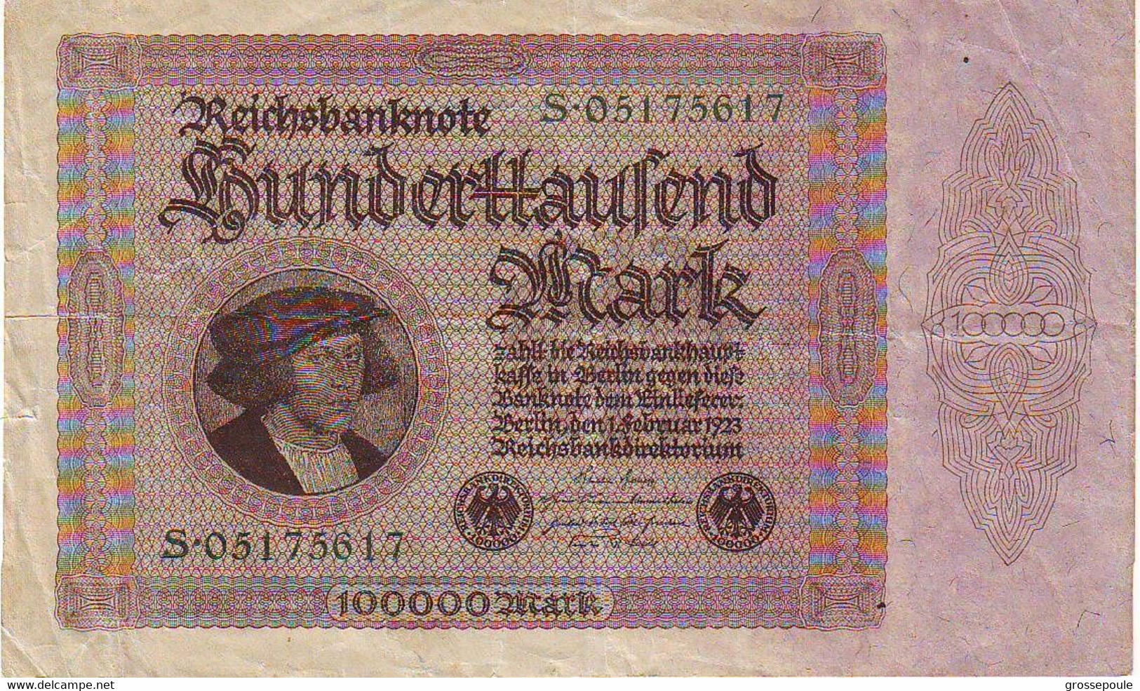 ALLEMAGNE - 100 000 MARK 1923 - Reichsbanknote - - Zonder Classificatie