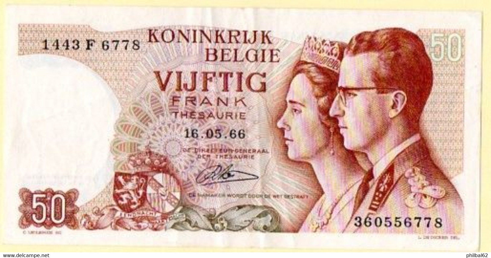 Belgique. Billet 50 Francs. - Andere & Zonder Classificatie