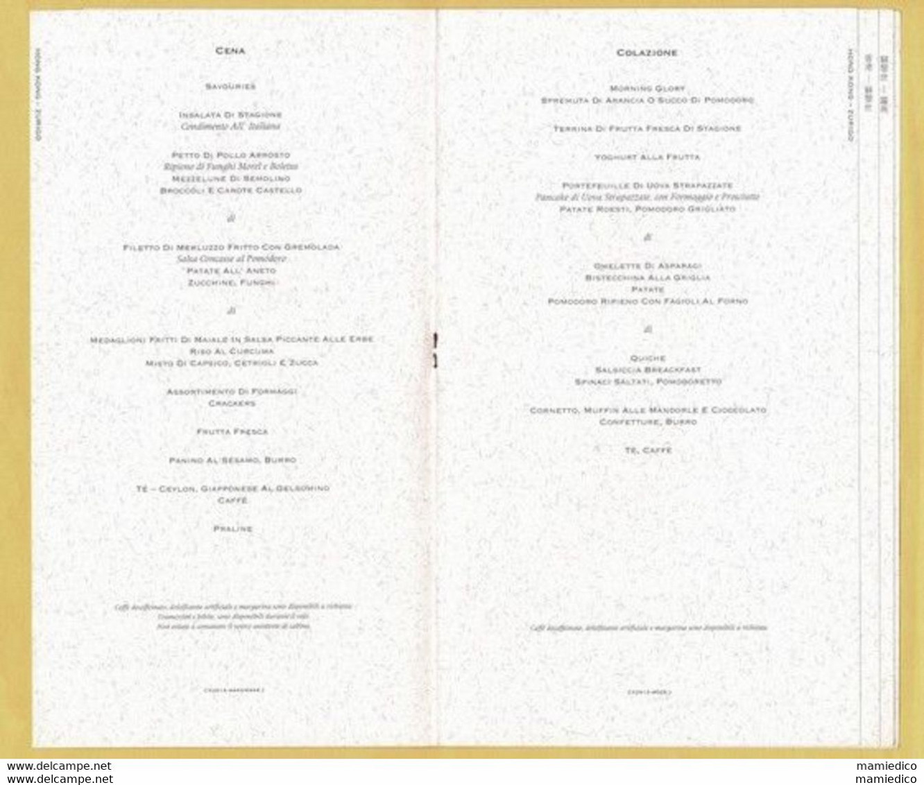 Un Menu Original De CATHLAY PACIFIC Avec Une Pochette Intérieure Présentant 12 Pages De Menus. - Menu Kaarten