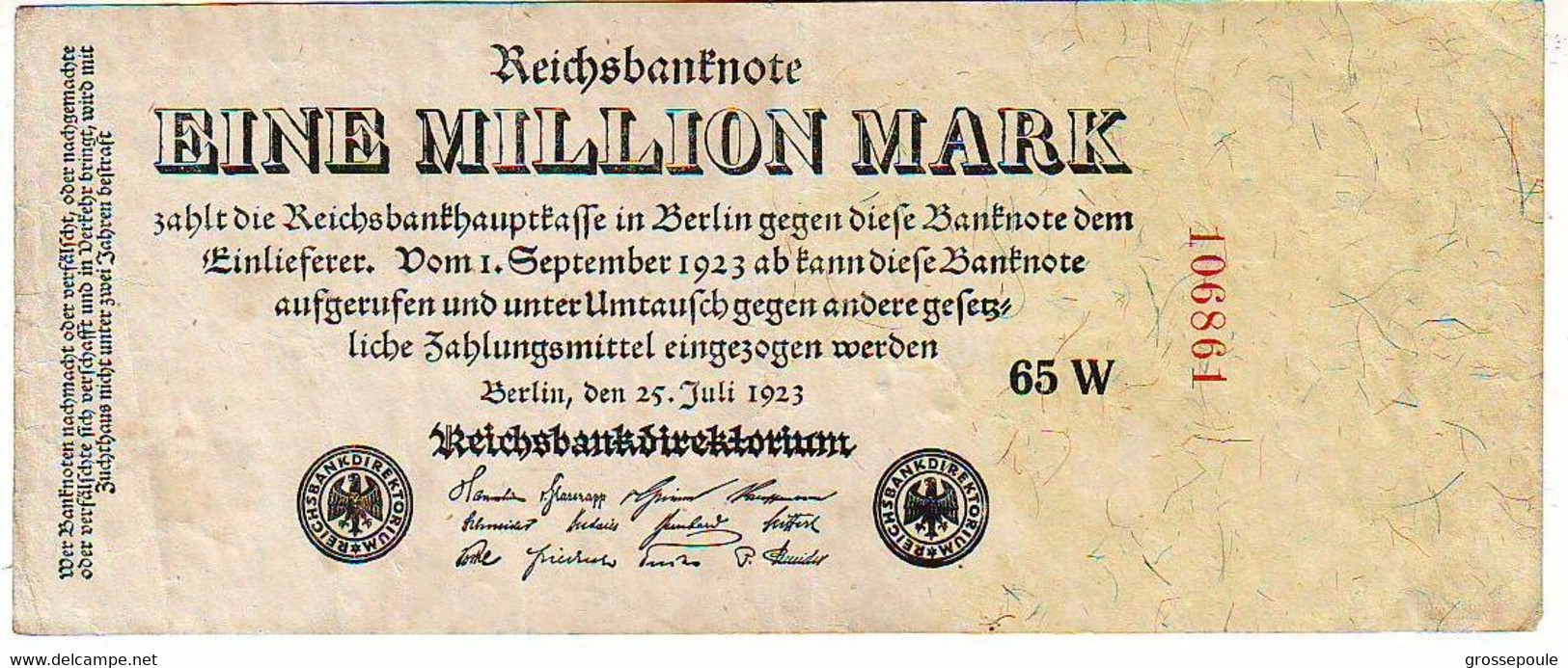 1 Million De Marks - Du 25 Juillet 1923 - TTB++ (variété) - 1 Million Mark