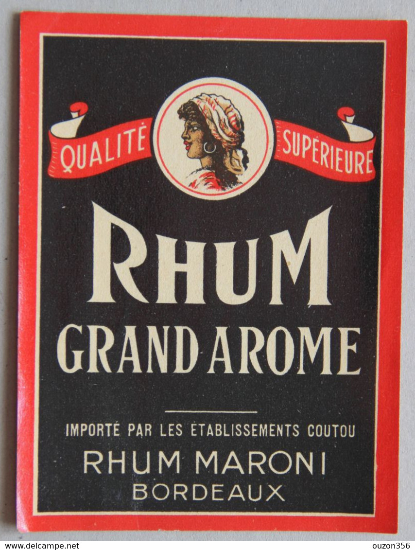 Etiquette Rhum Maroni, Importé Par Ets Coutou à Bordeaux (Gironde) - Rhum