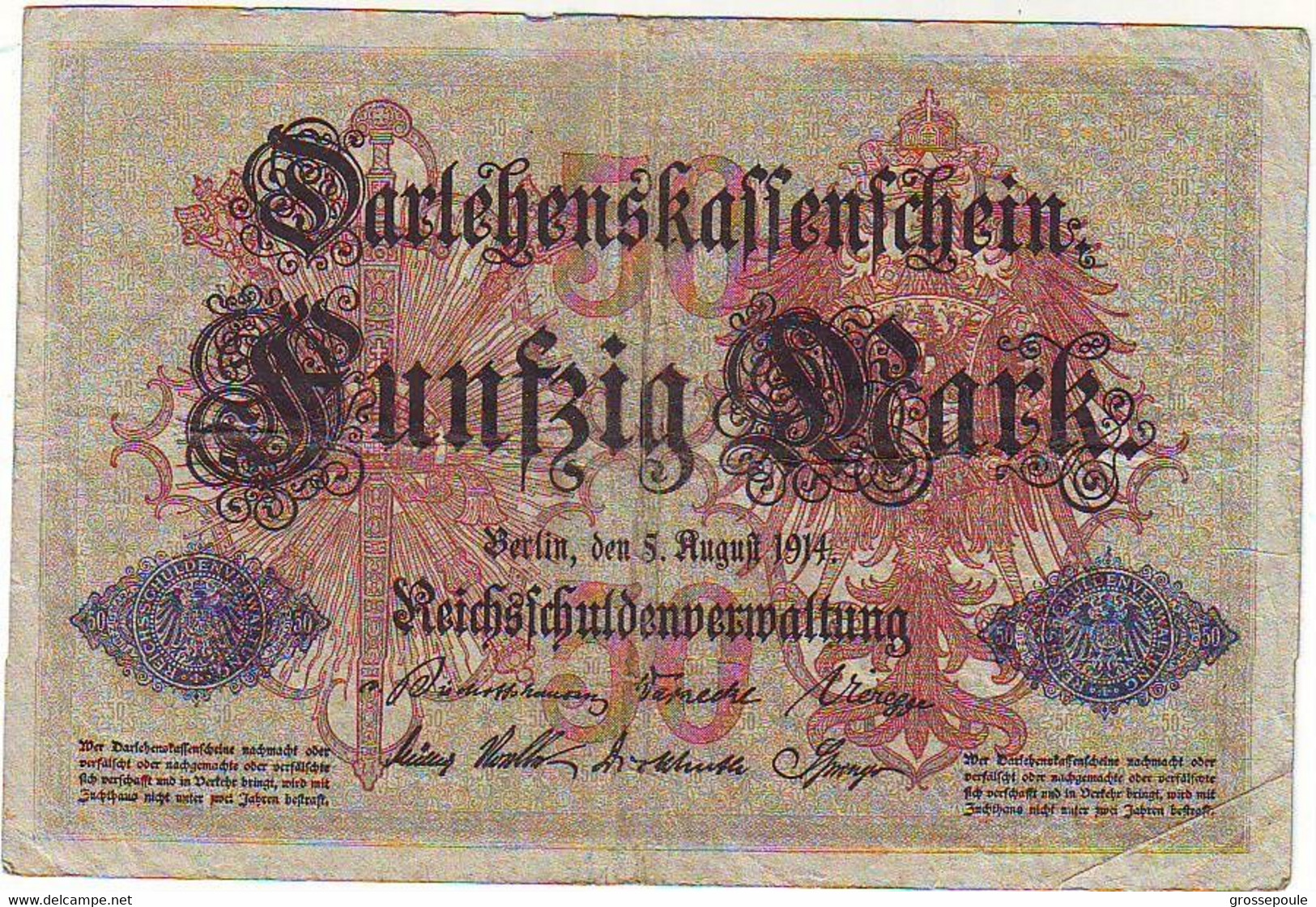 ALLEMAGNE - Germany - Reichsbanknote - 50 Marks 5.8.1914 - TTB - 50 Mark