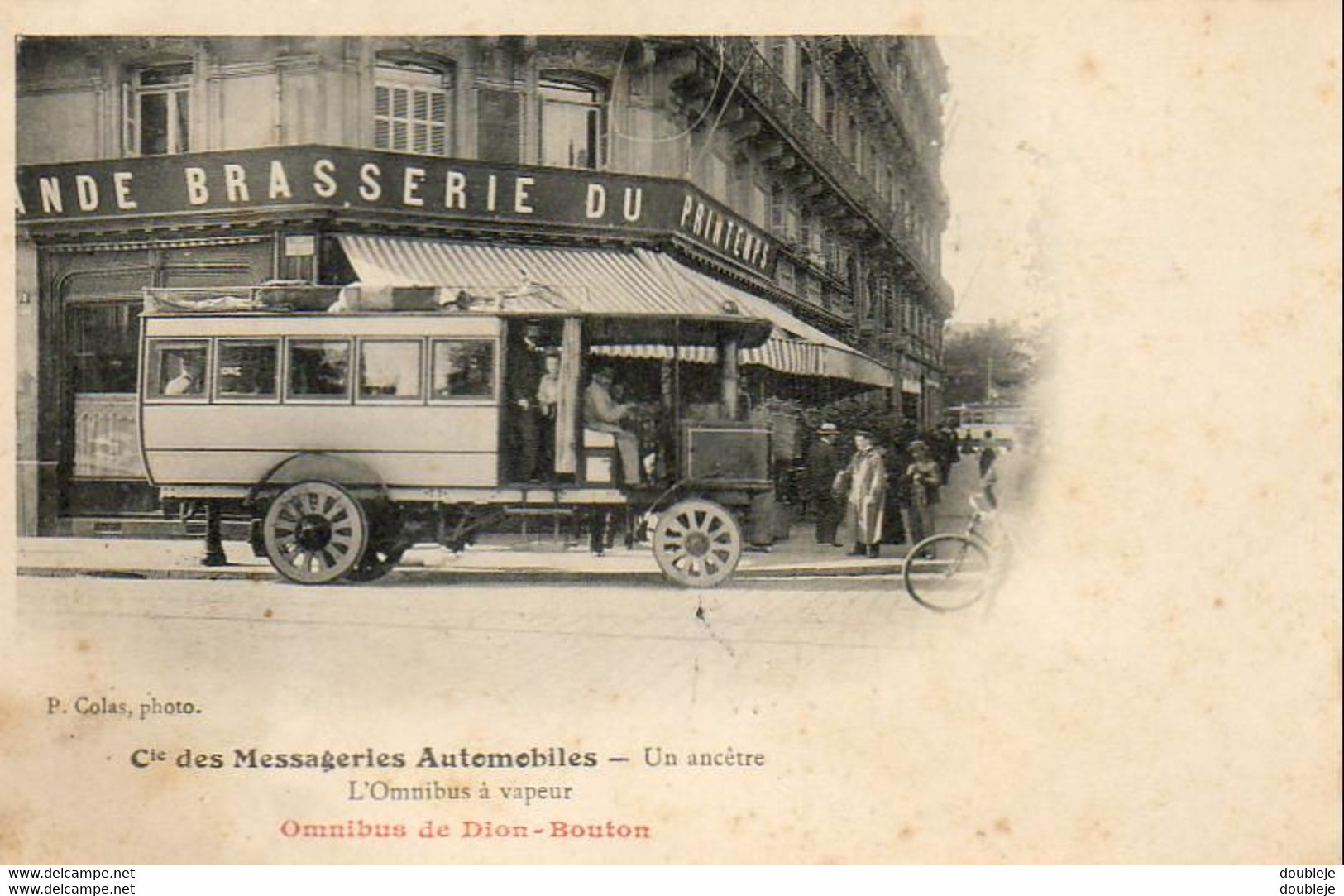 OMNIBUS De Dion Bouton Cie Des Messageries Automobiles  Un Ancêtre L'Omnibus à Vapeur - Autobús & Autocar