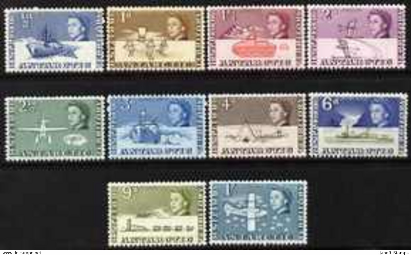 British Antarctic Territory 1963-69 First Definitives Short Set To 1s Very Lightly Mounted Mint, 10 Values SG 1-10 - Unused Stamps