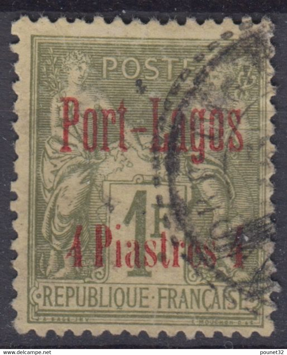 PORT LAGOS : SAGE 1F N° 6 OBLITERATION CHOISIE - COTE 110 € - SIGNE MARQUELET - Used Stamps