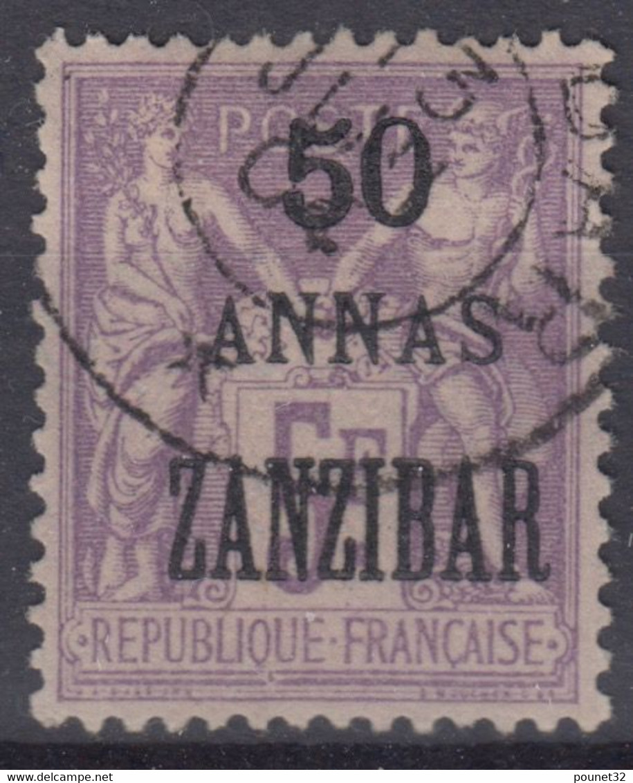 ZANZIBAR : SAGE 5F SURCHARGE 50 ANNAS N° 31 OBLITERATION CHOISIE - COTE 110 € - Gebraucht