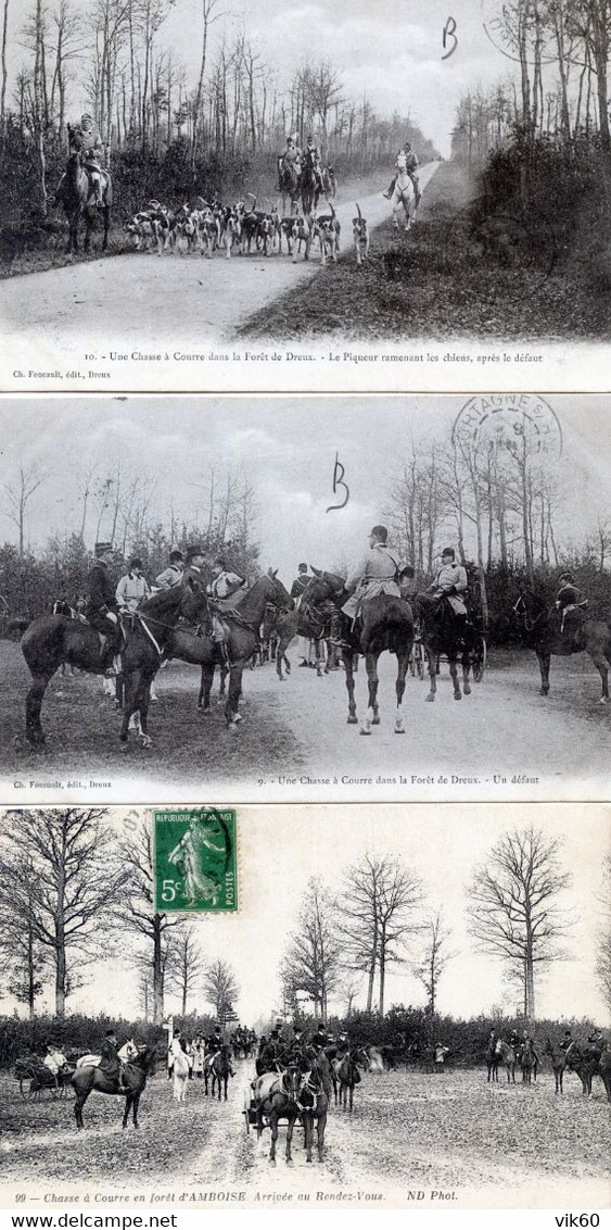 LOT DE 30 CPA SUR LE THEME DE LA  CHASSE A COURRE - 5 - 99 Postcards