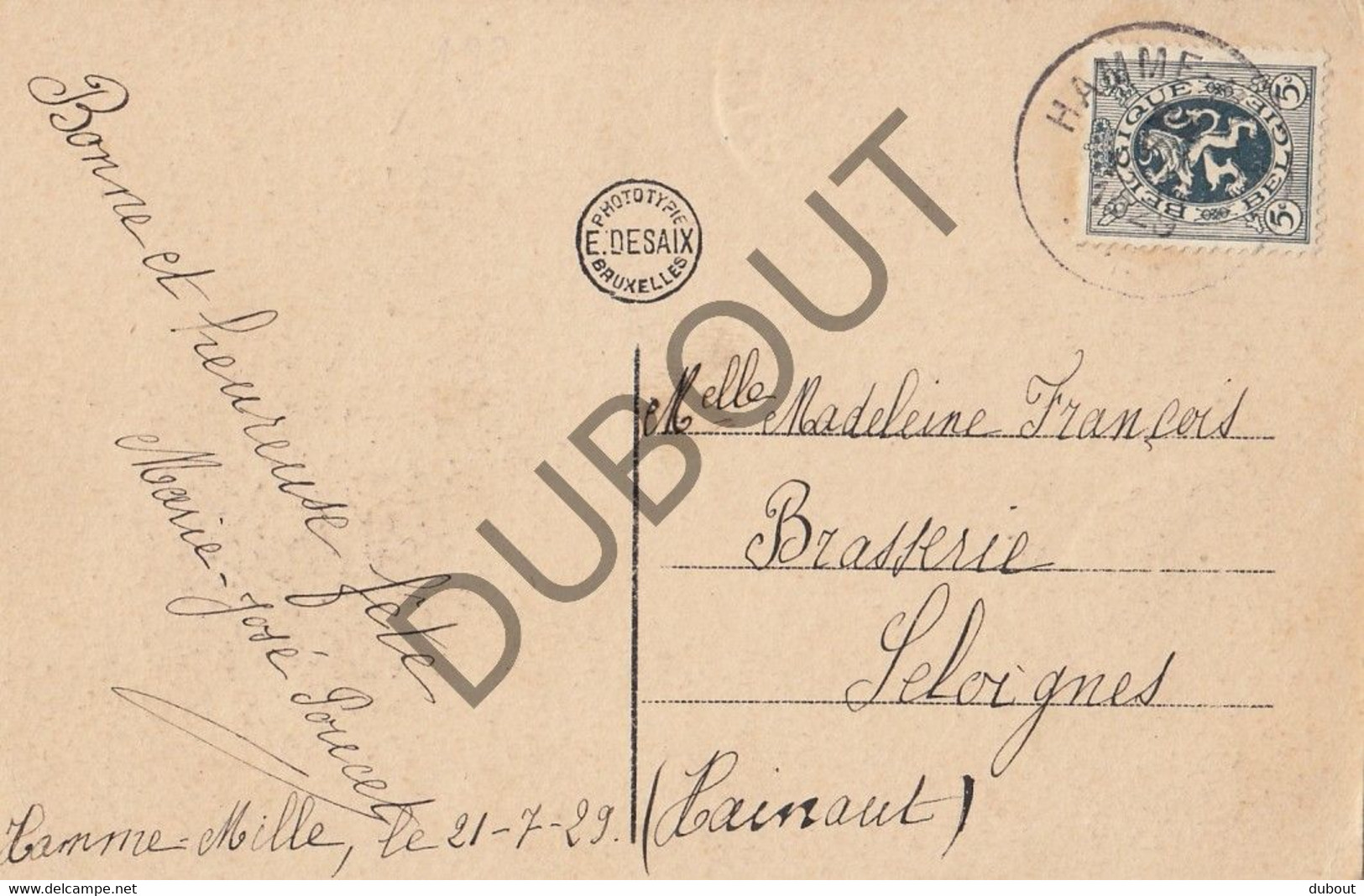 Postkaart-Carte Postale HAMME MILLE - Route De Louvain (C736) - Beauvechain