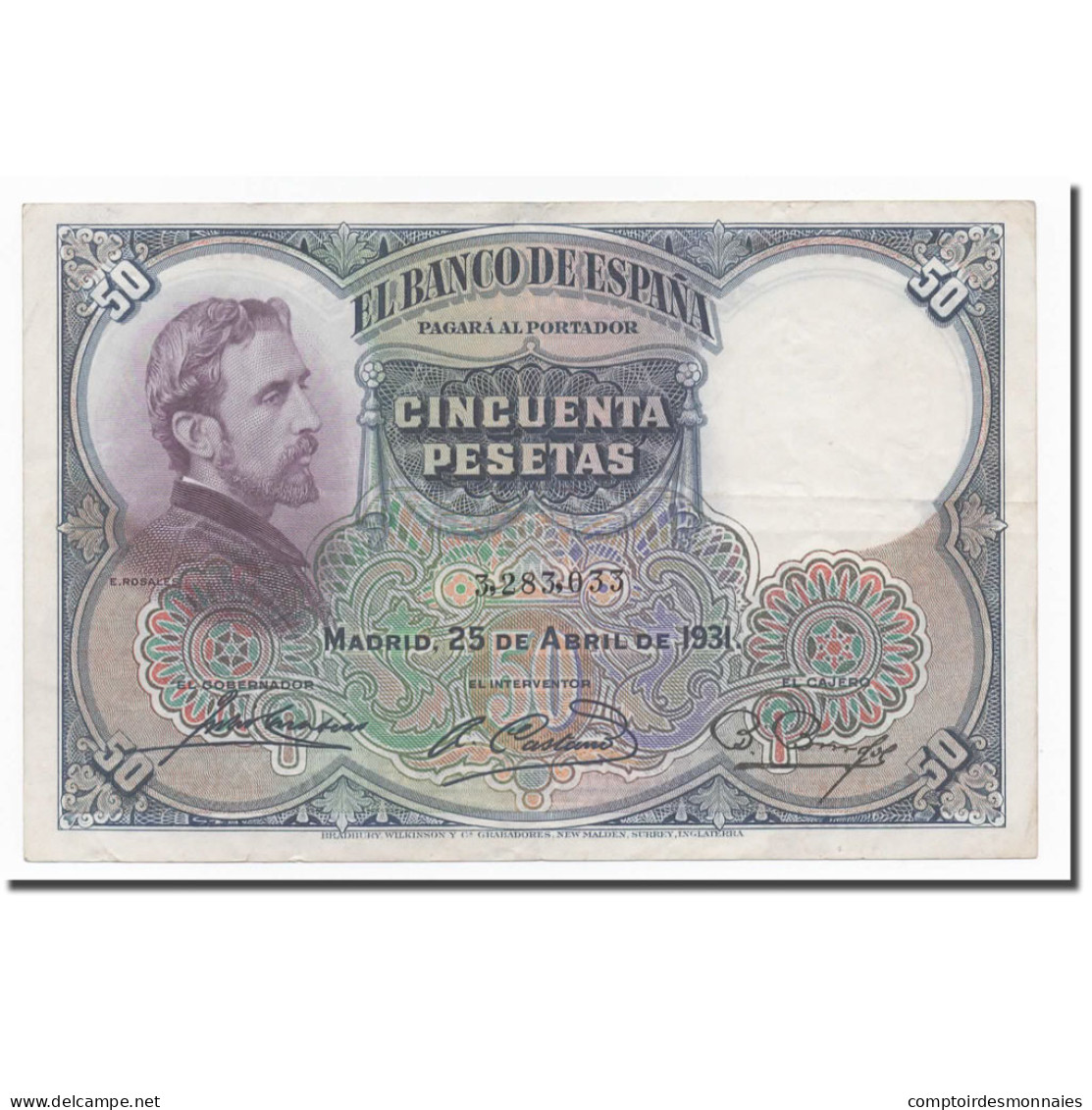 Billet, Espagne, 50 Pesetas, 1931, 1931-04-25, KM:82, TTB+ - 50 Peseten