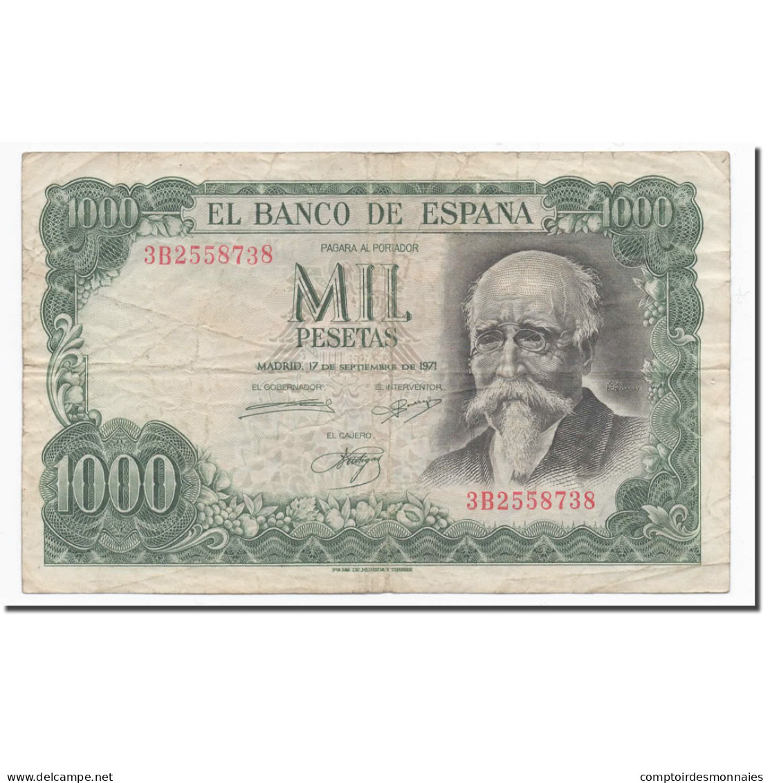 Billet, Espagne, 1000 Pesetas, 1971, 1971-09-17, KM:154, TB - 1000 Peseten