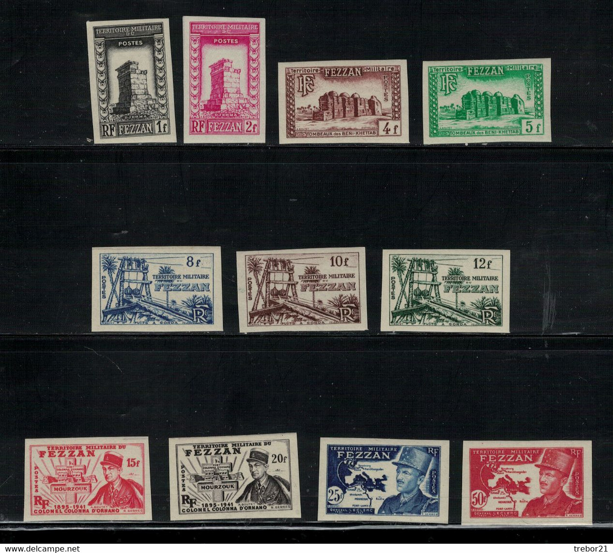 FEZZAN - N° Yvert 46 / 53 Non Dentelés. Cote Yvert 270 €uros - Unused Stamps