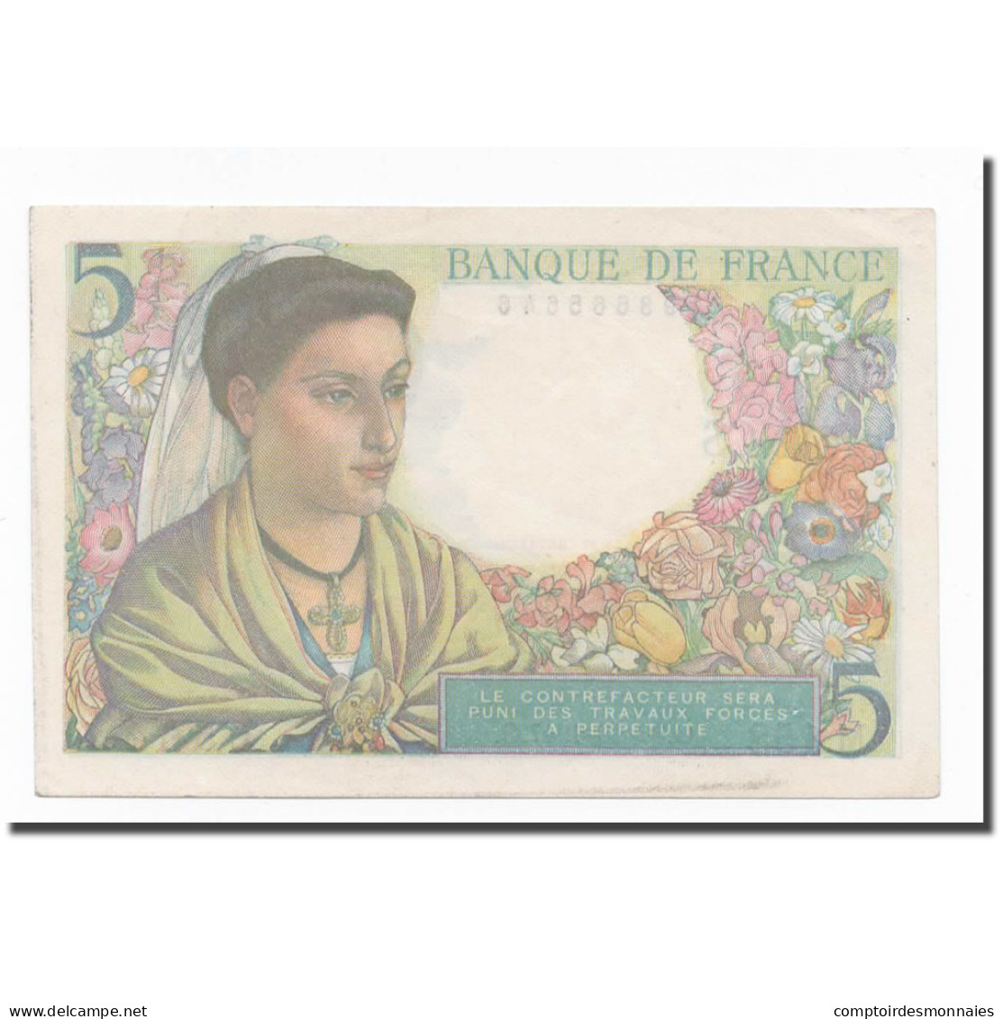 France, 5 Francs, Berger, 1947, 1947-10-30, SPL, Fayette:05.07, KM:98b - 5 F 1943-1947 ''Berger''