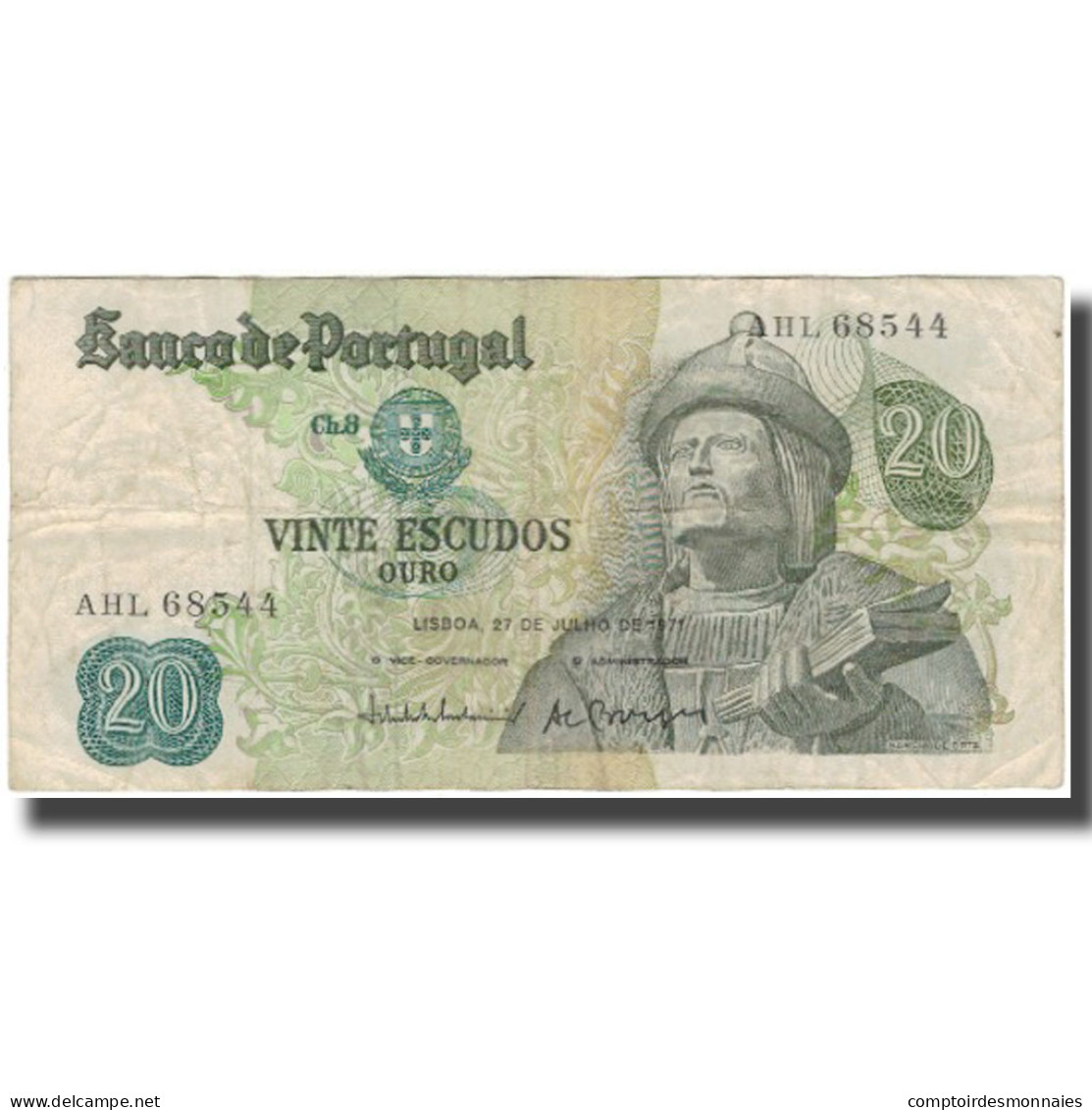 Billet, Portugal, 20 Escudos, 1971, 1971-07-27, KM:173, TB+ - Portugal