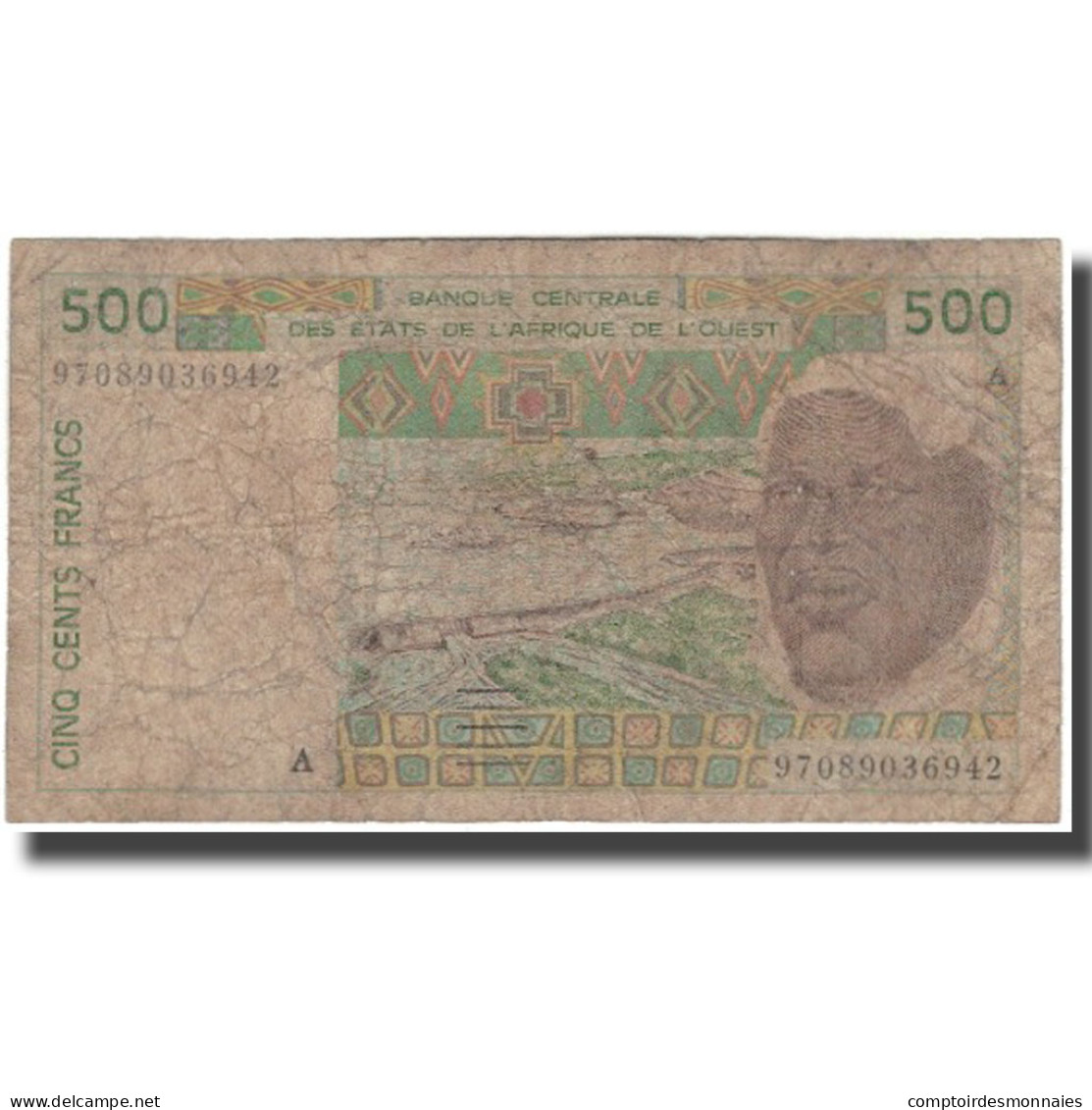 Billet, West African States, 500 Francs, KM:110Ab, B+ - Central African States