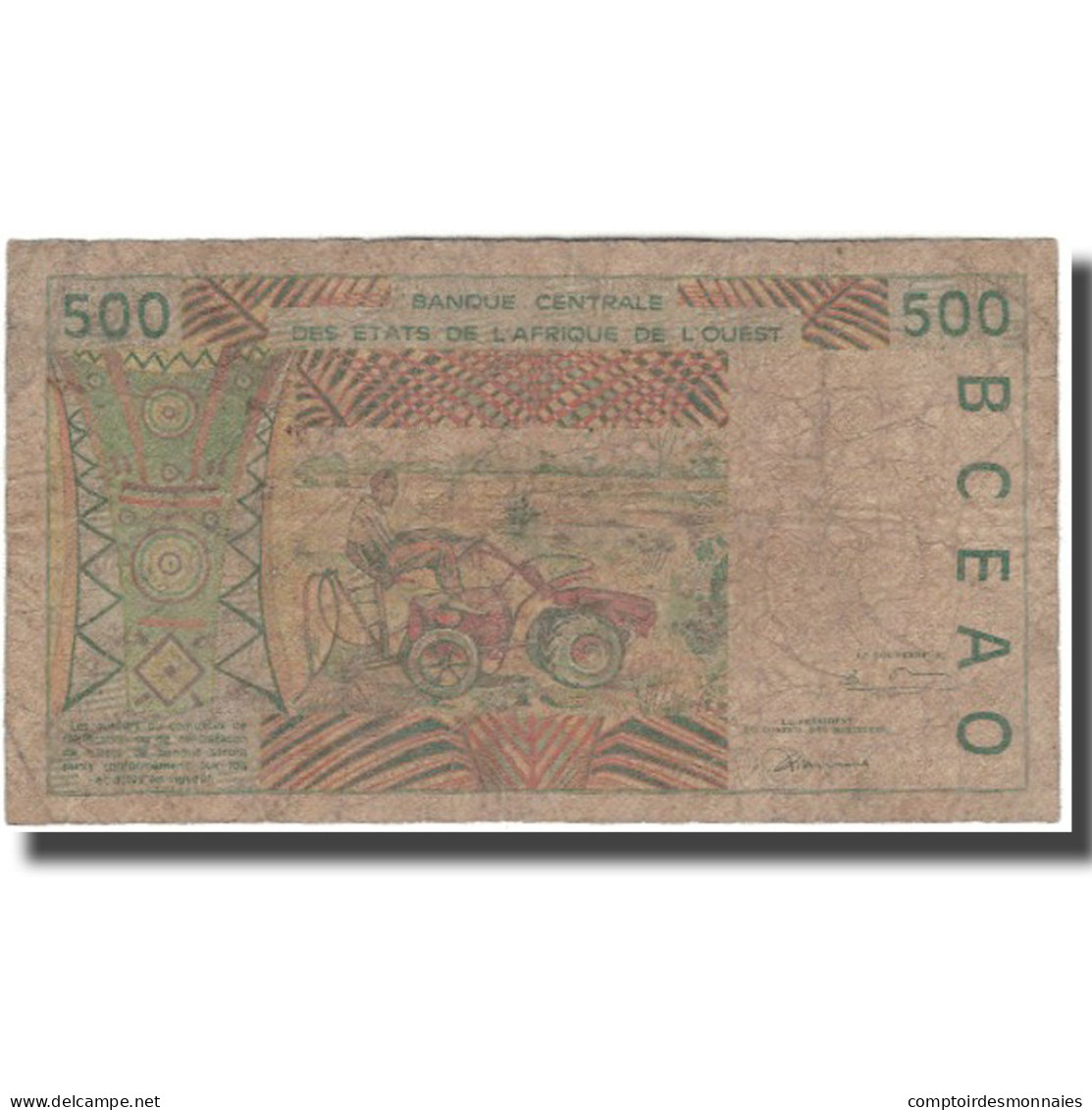 Billet, West African States, 500 Francs, KM:110Ab, B+ - Central African States